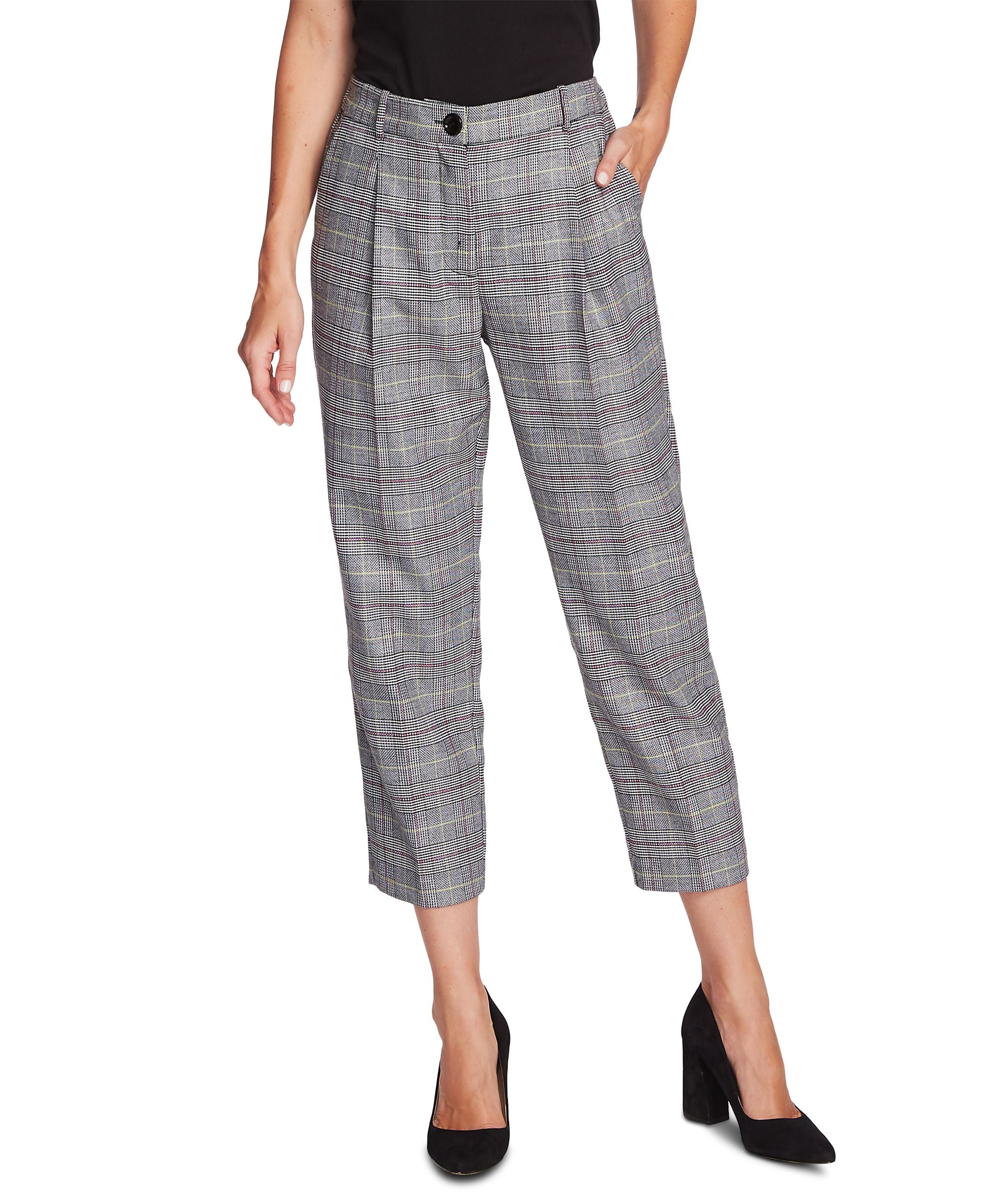 Vince Camuto Glen Plaid Cropped Pants