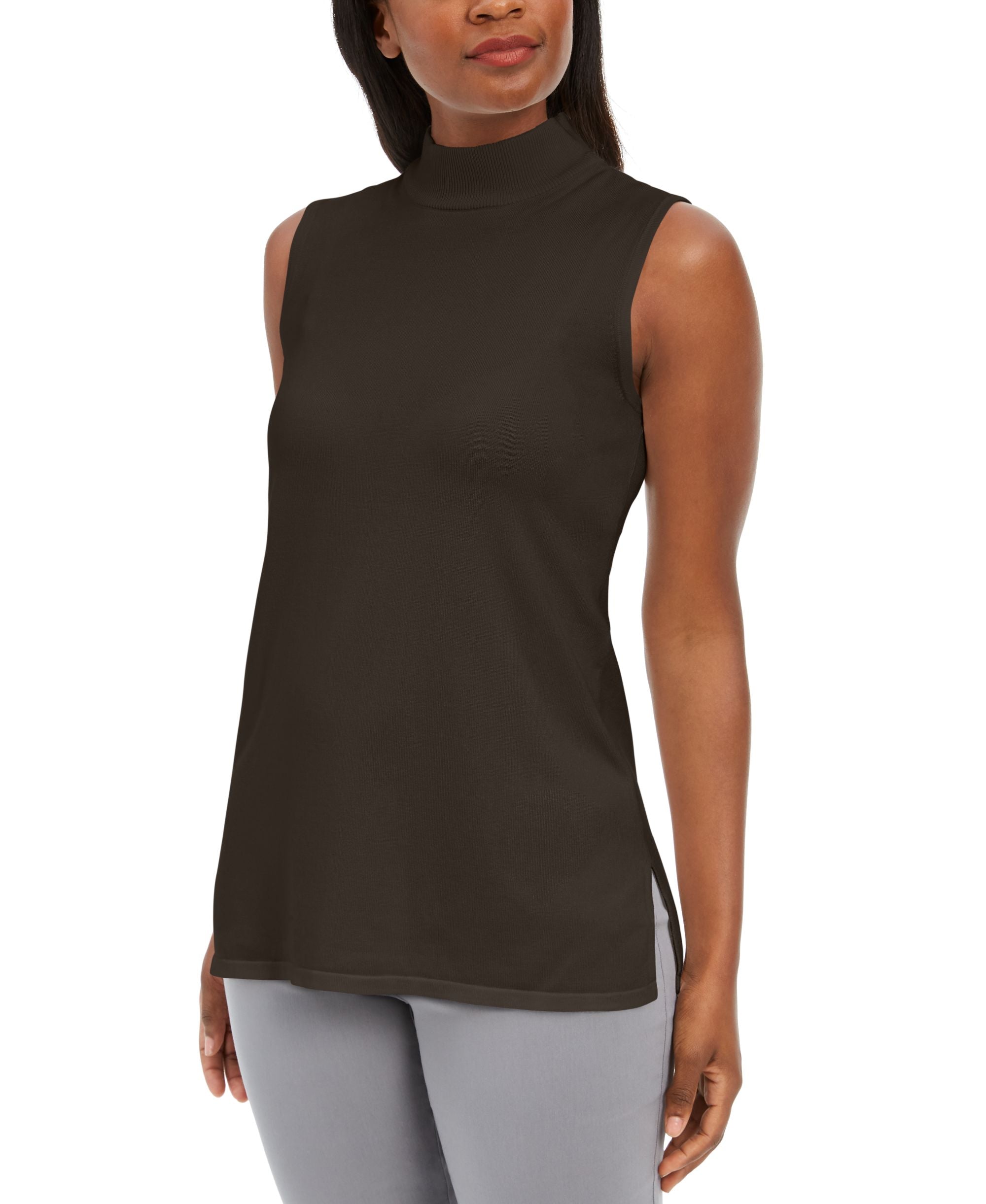 Women's Sleeveless Mock-Turtleneck Sweater