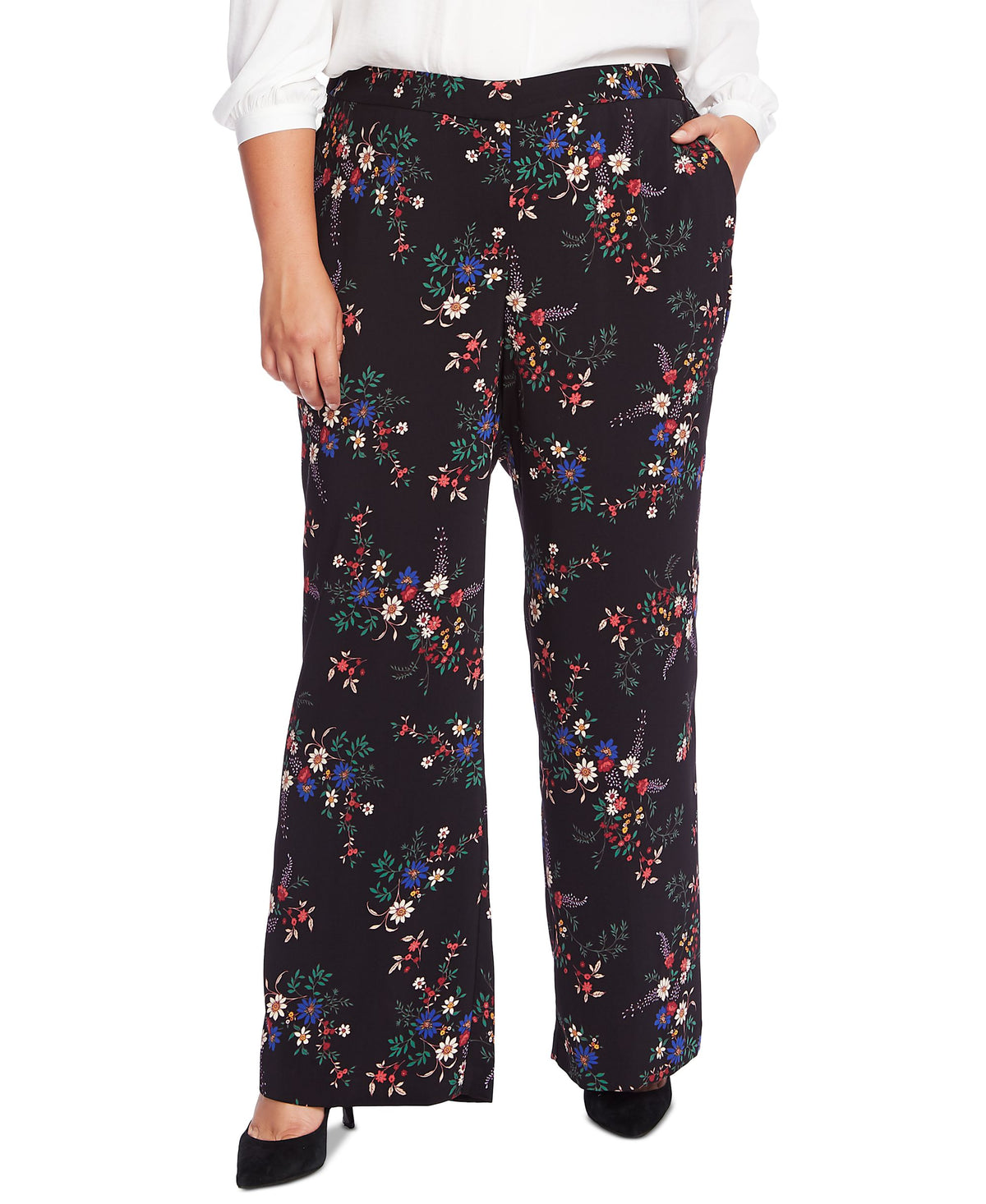 Vince Camuto Plus Size Country Bouquet Wide Leg Pants