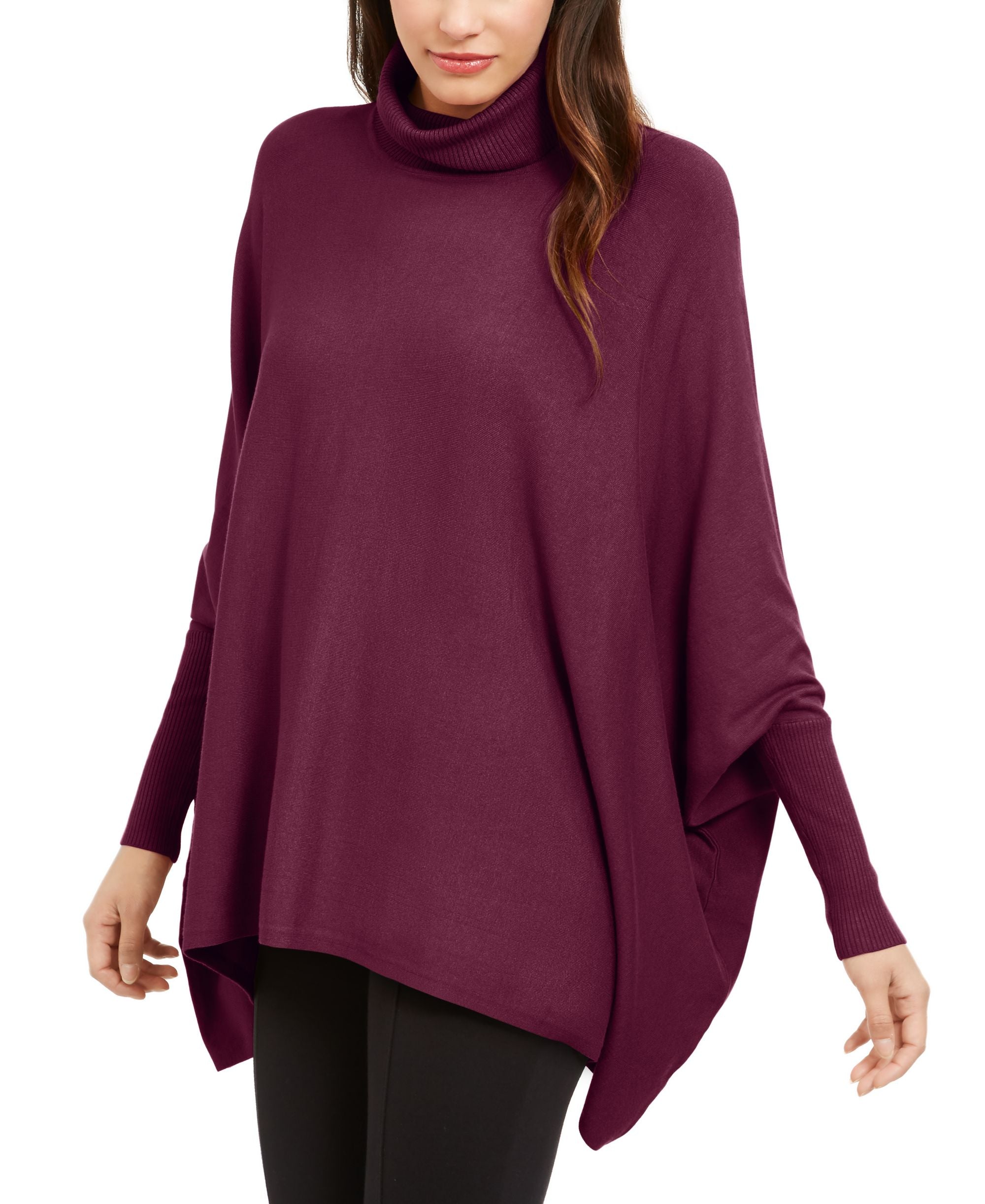 Women's Turtleneck Poncho Sweater