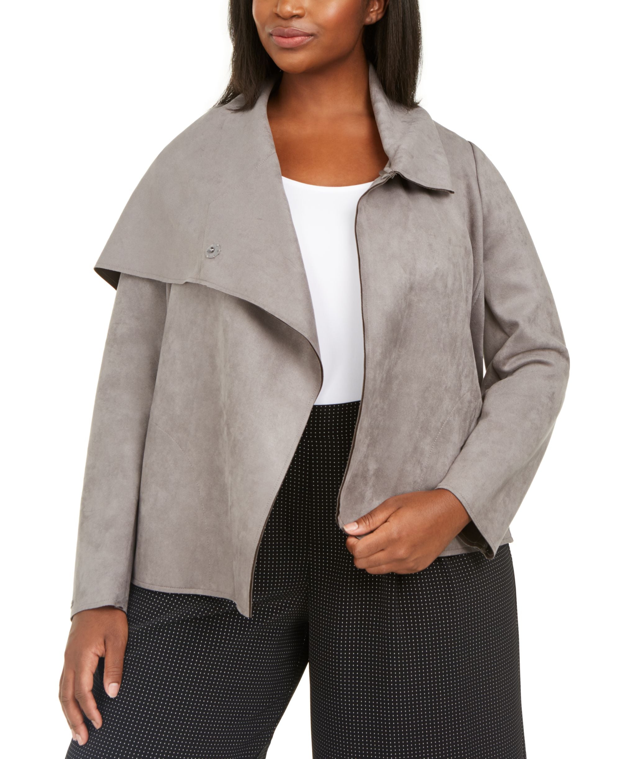 Anne Klein Plus Size Asymmetrical Wrap Jacket