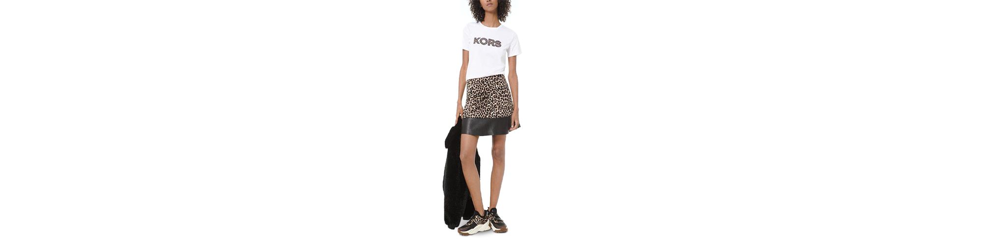 Michael Michael Kors Leopard Print Faux Leather Mini Skirt Sizes