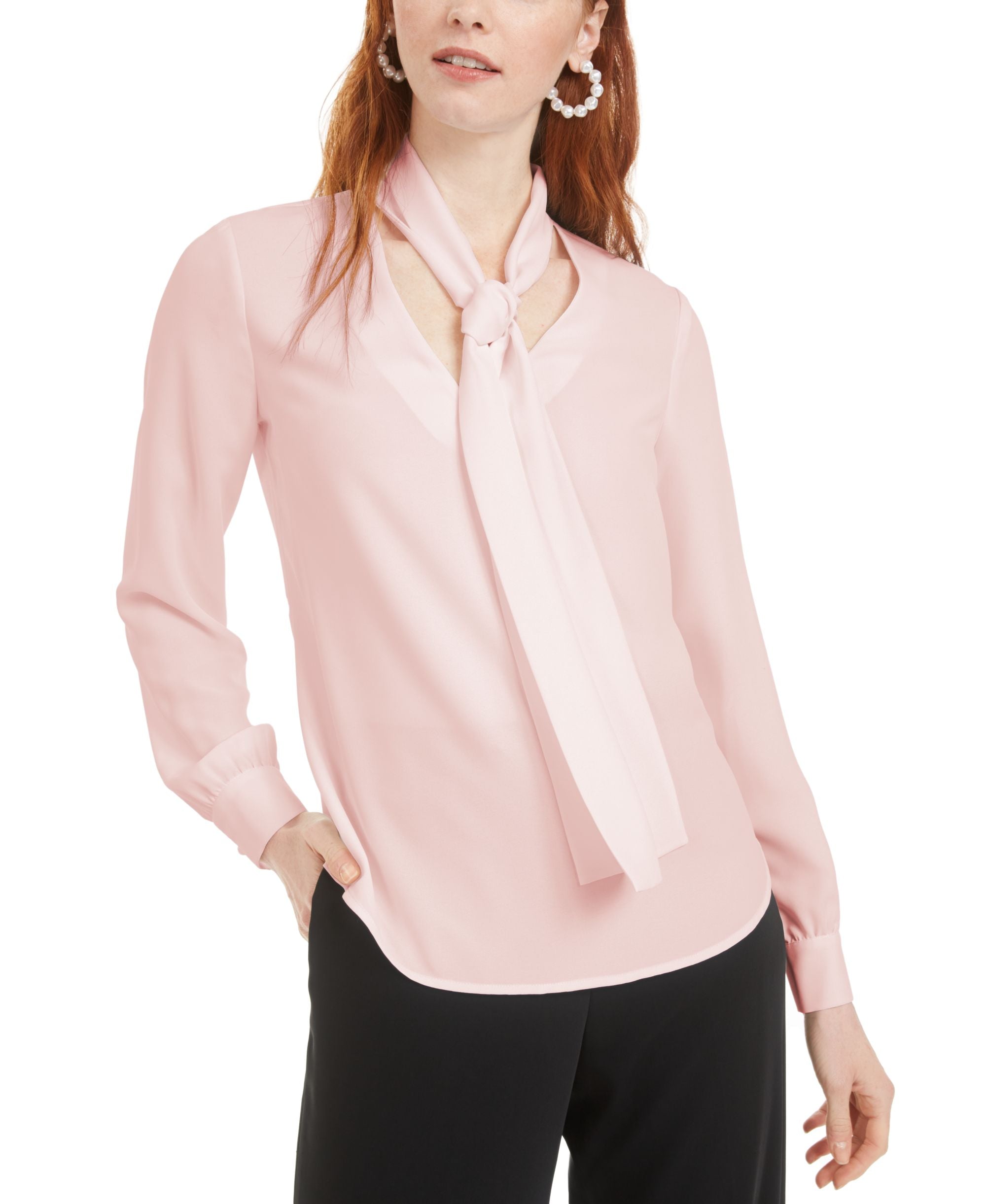 Bar III Tie-Neck Blouse