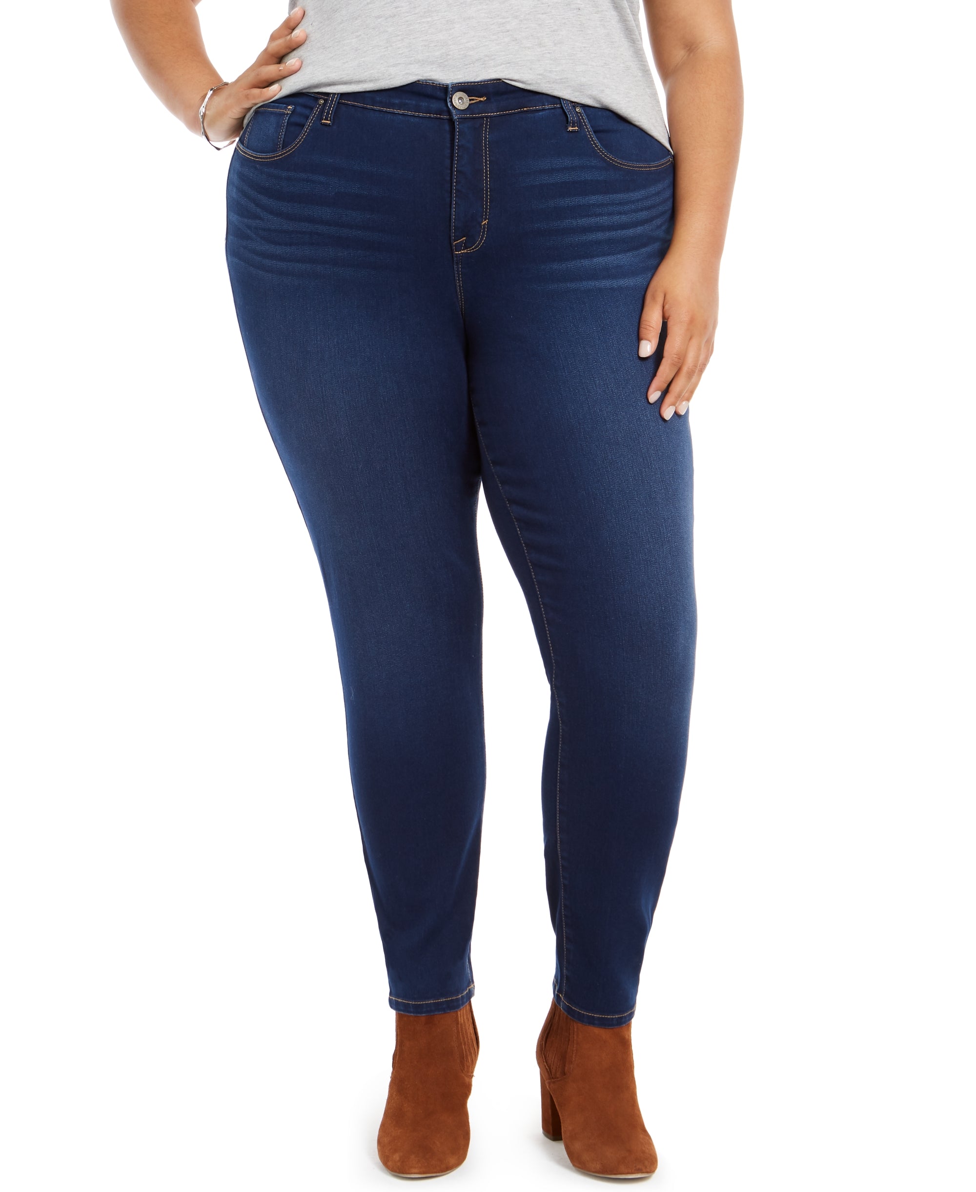 Style & Co Plus Size Mid Rise Curvy Skinny Jeans