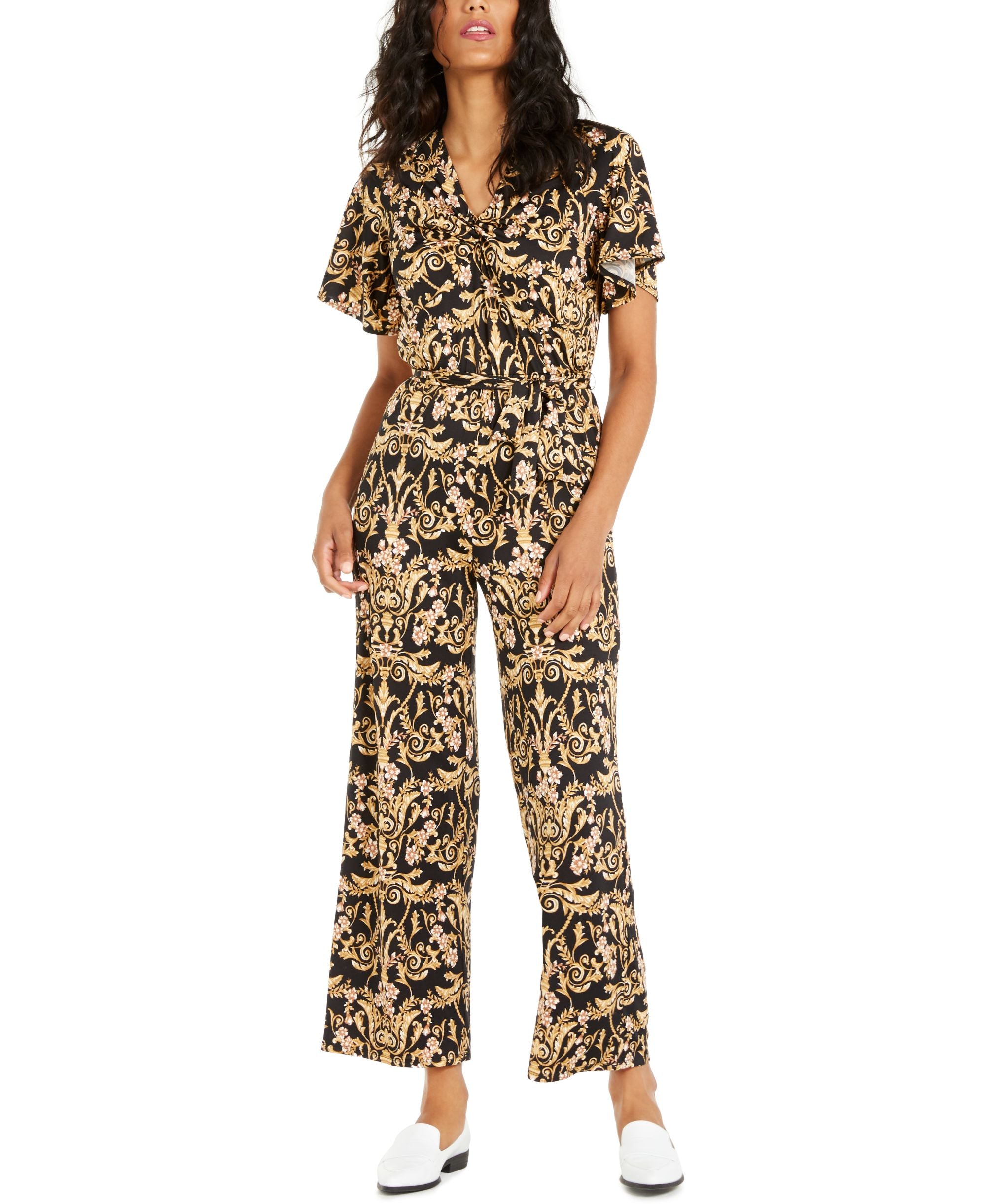 NY Collection Petite Twist Front Jumpsuit