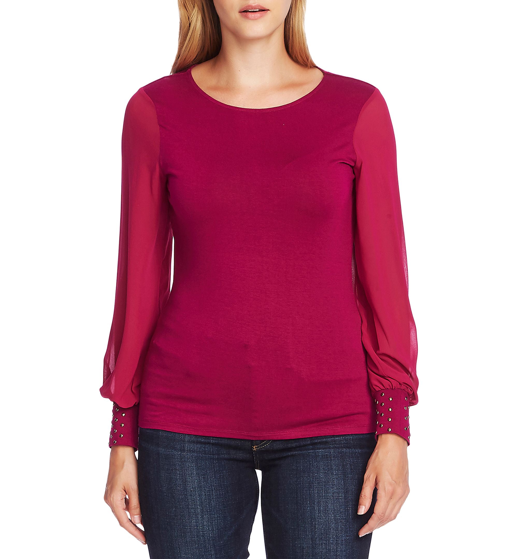 Vince Camuto Studded Cuff Blouse