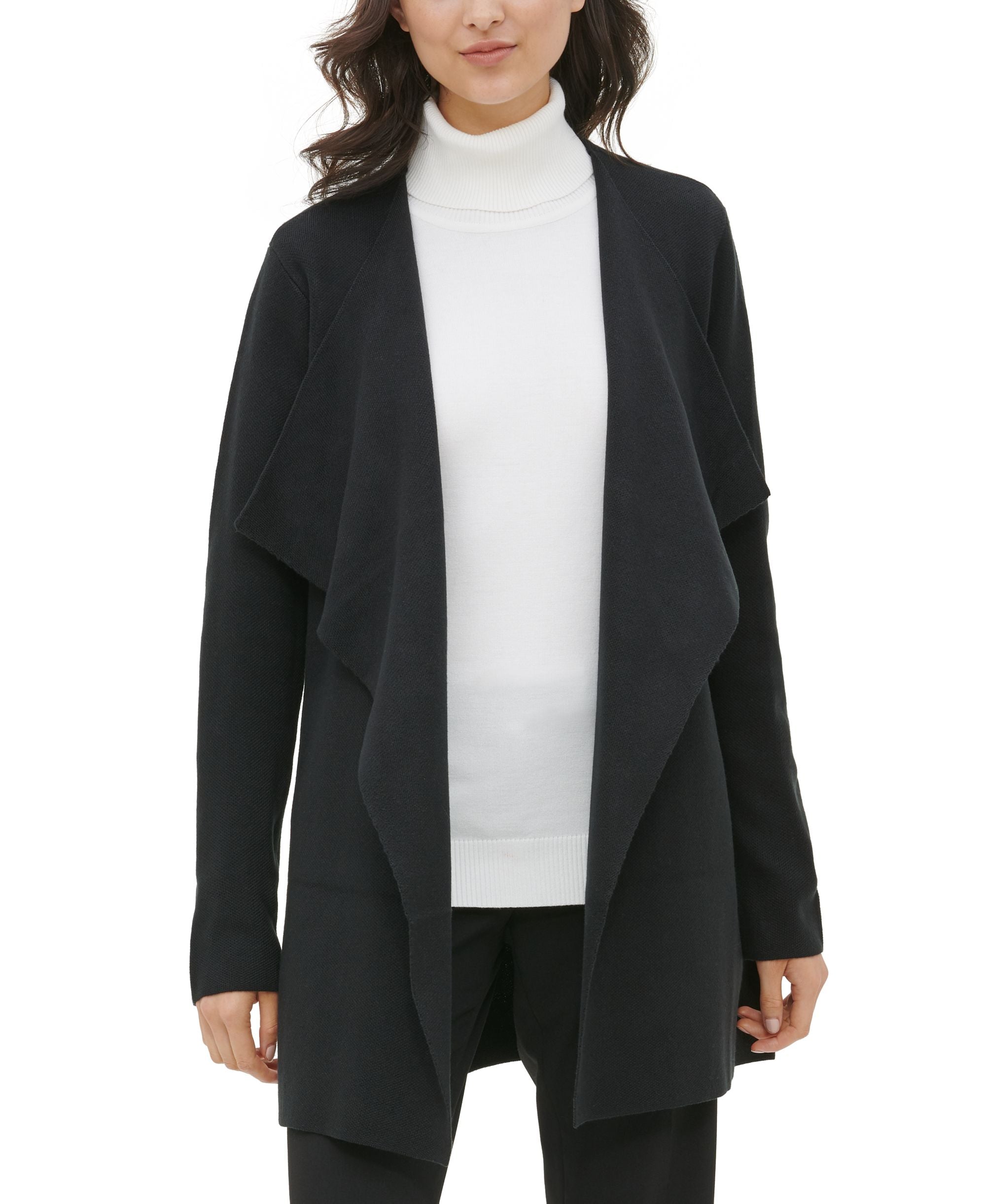 Calvin Klein Open Front Draped Cardigan