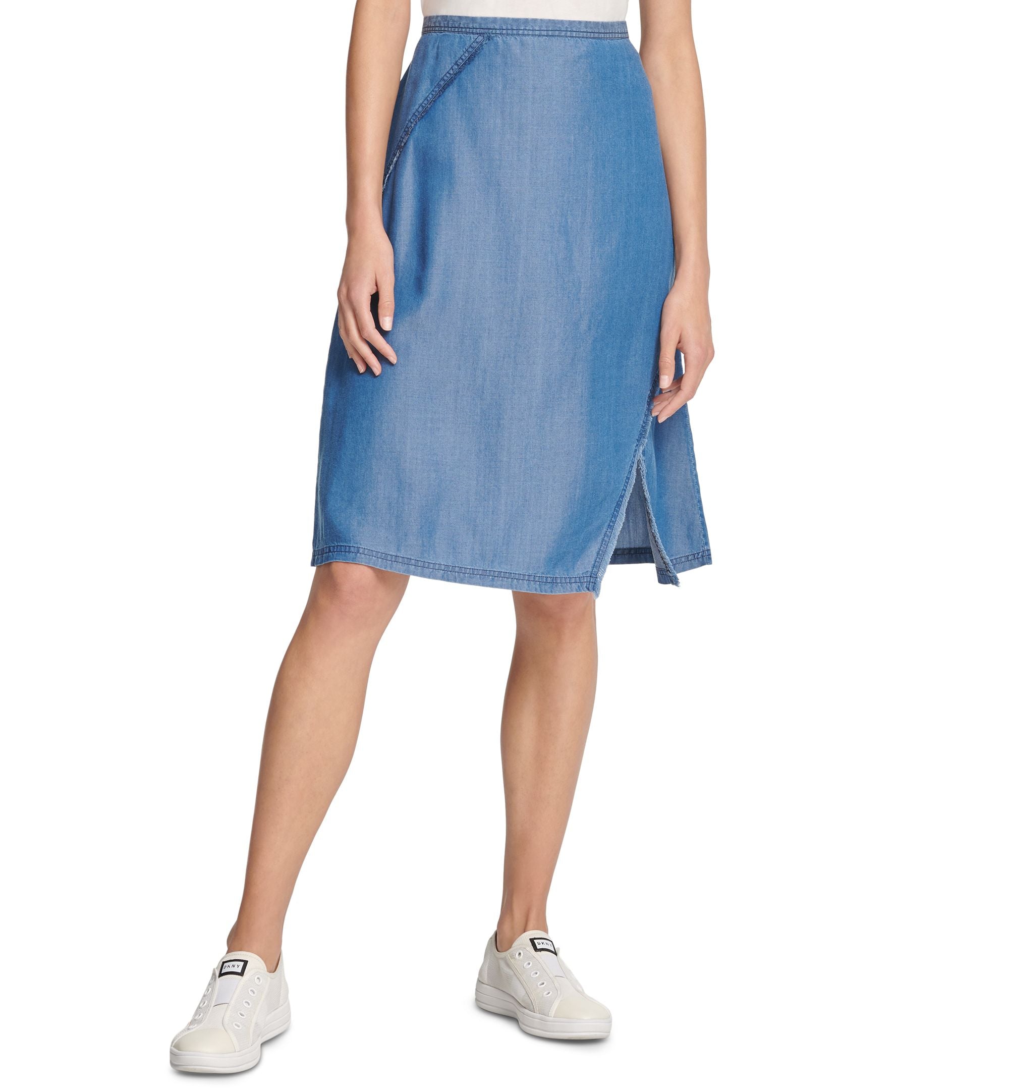 DKNY Asymmetrical Fringe Skirt