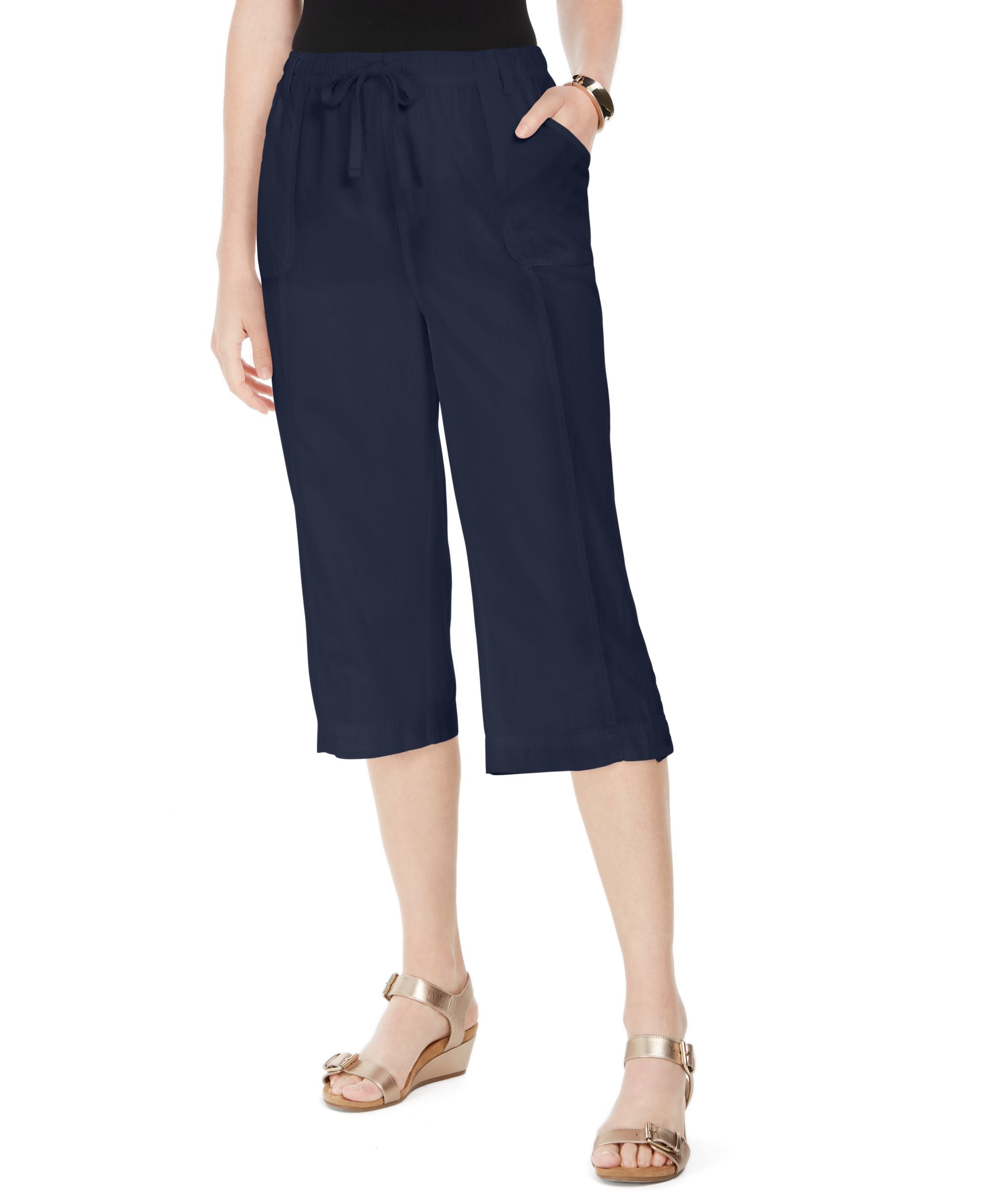 Karen Scott Petite Capri Pull On Pants
