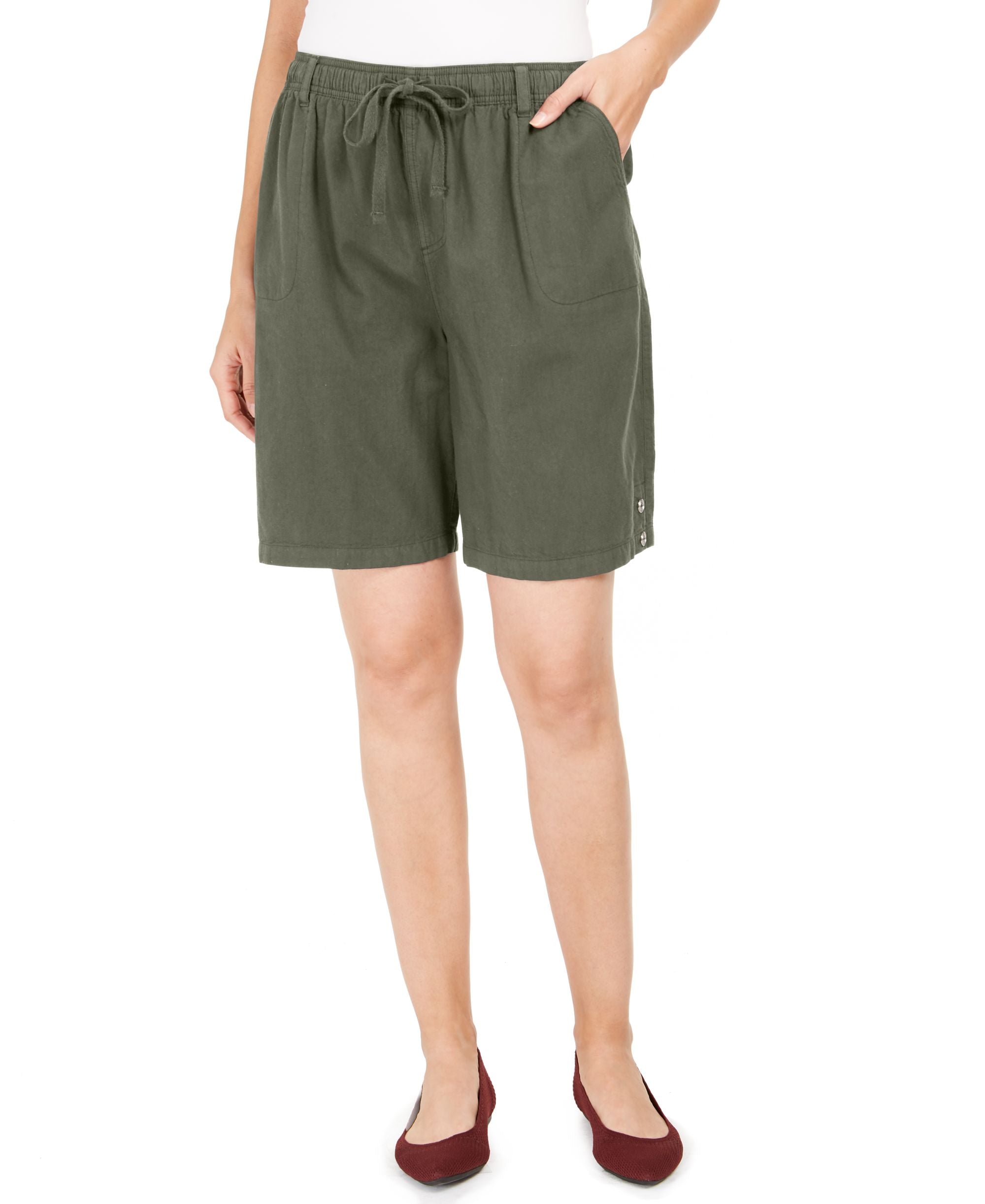 Karen Scott Petite Cotton Pull On Shorts