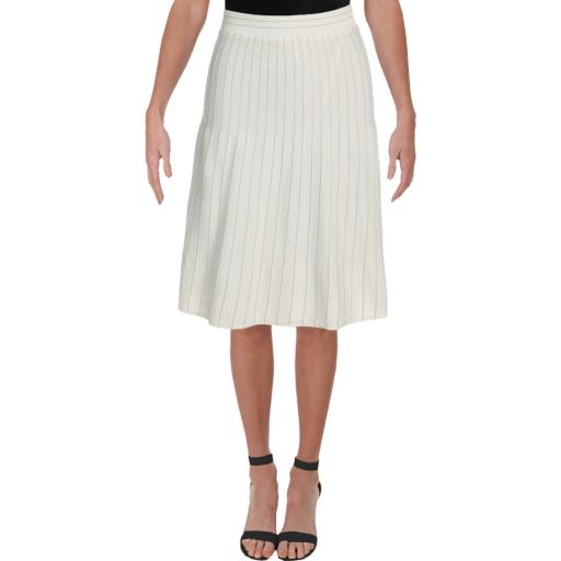 Calvin Klein Womens Gold Stripe A-Line Skirt