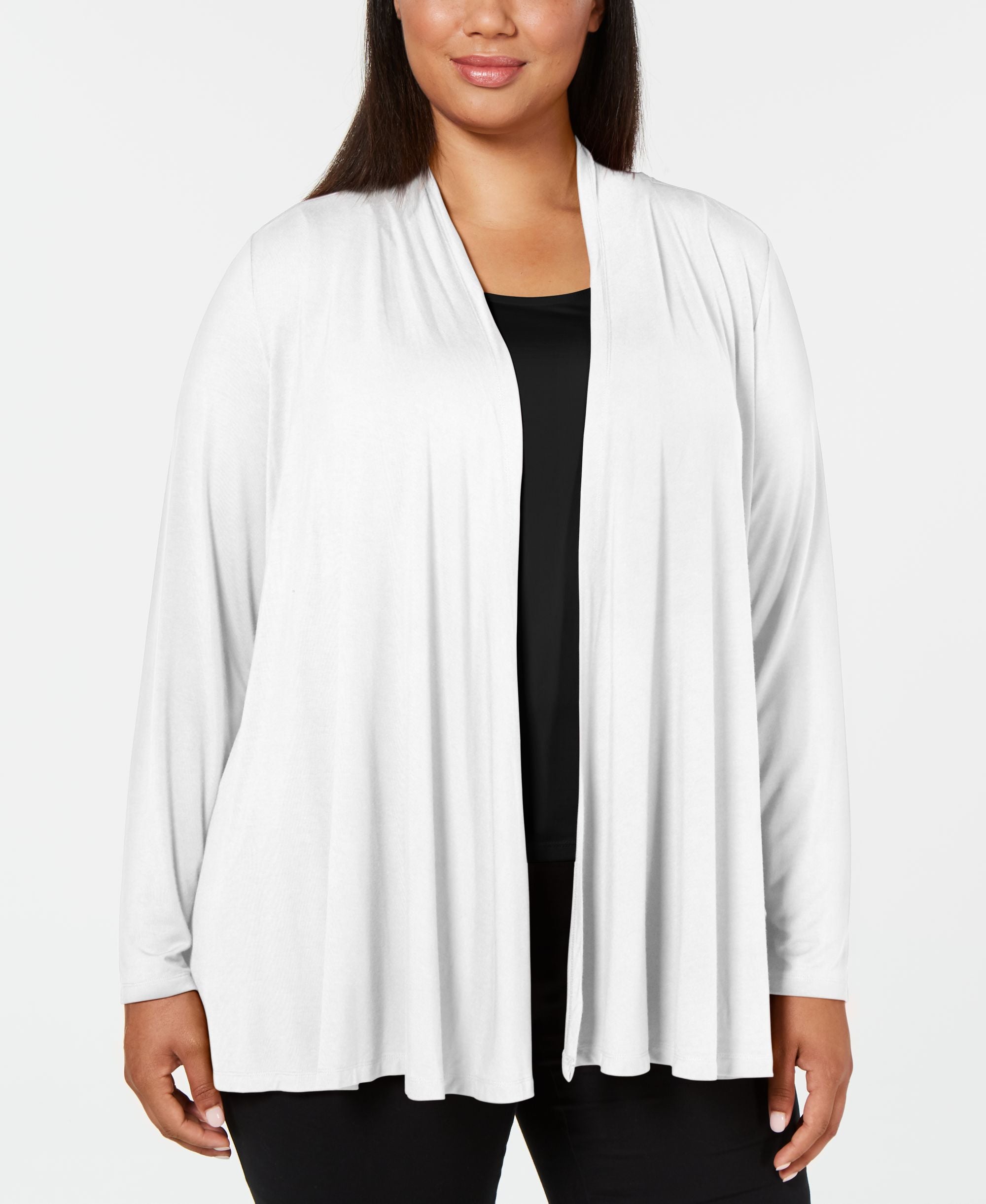 Karen Scott Plus Size Open Front Cardigan