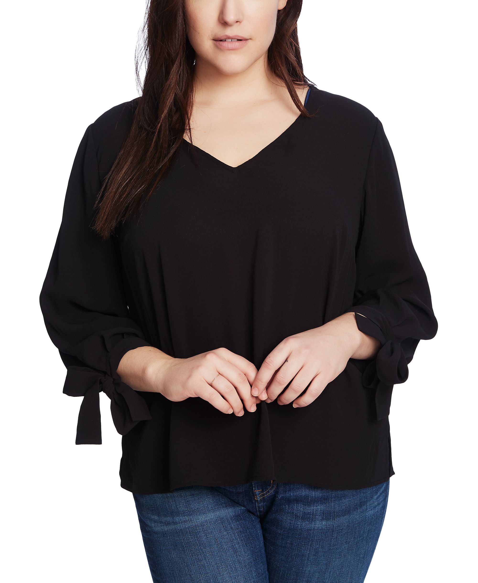 Plus Size Blouse With Ties