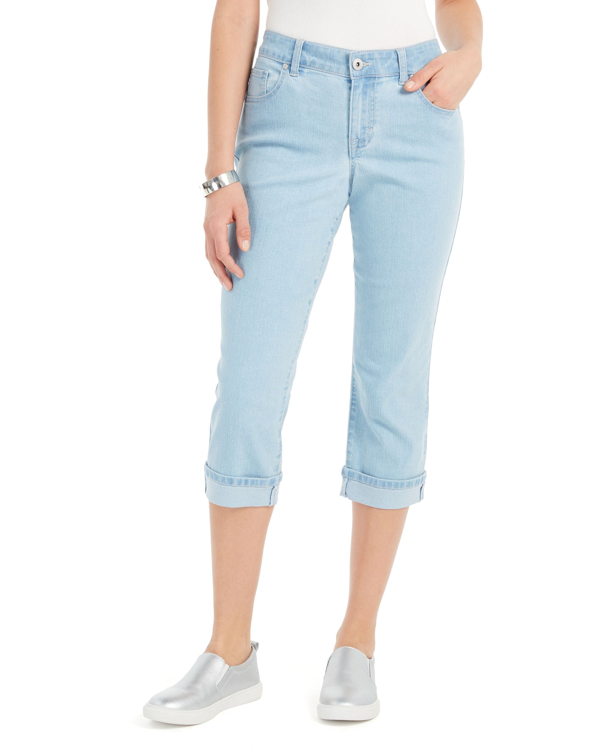 Style & Co Petite Curvy Cuffed Capri Jeans