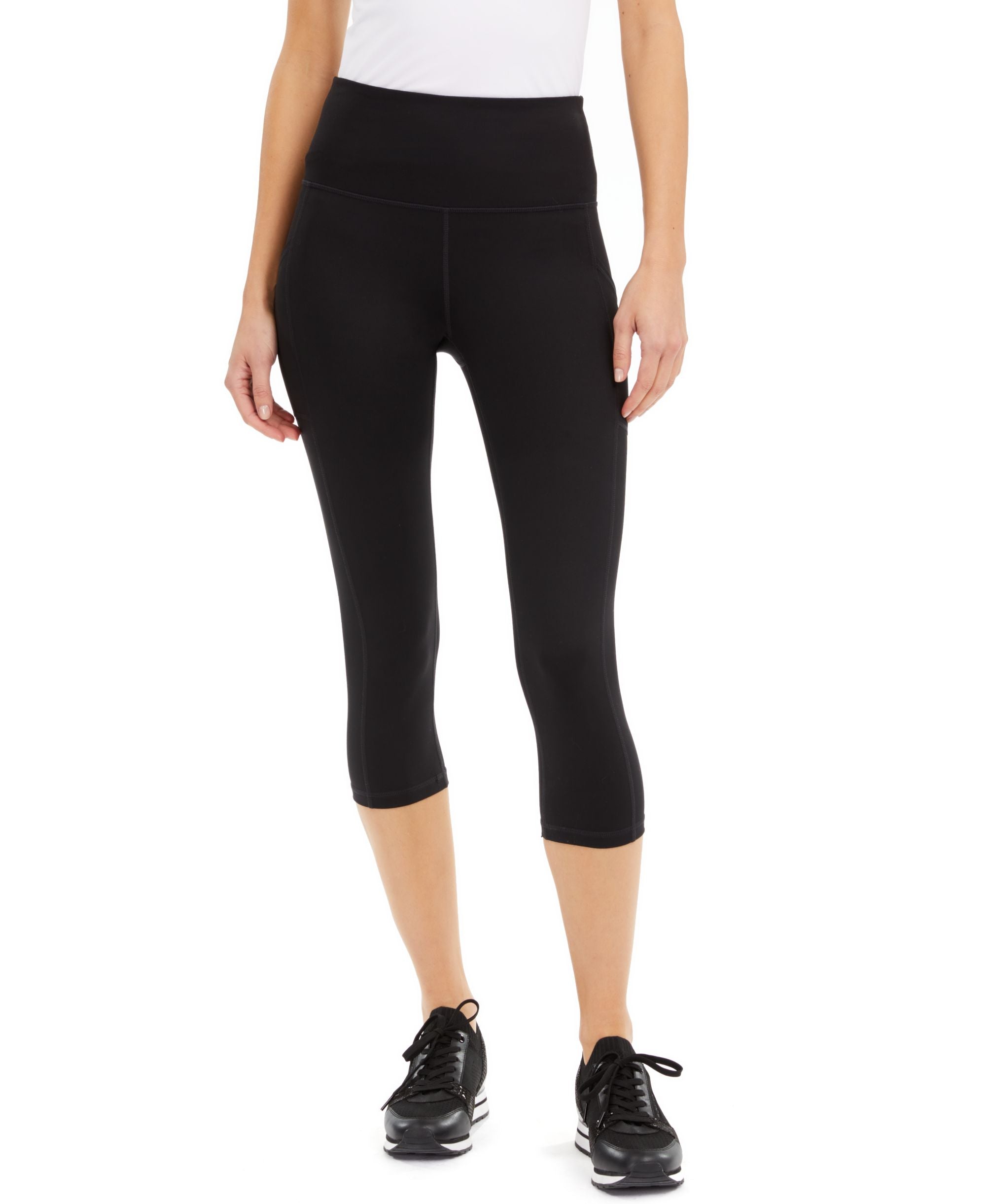 Petite Solid Side-Pocket Cropped Leggings