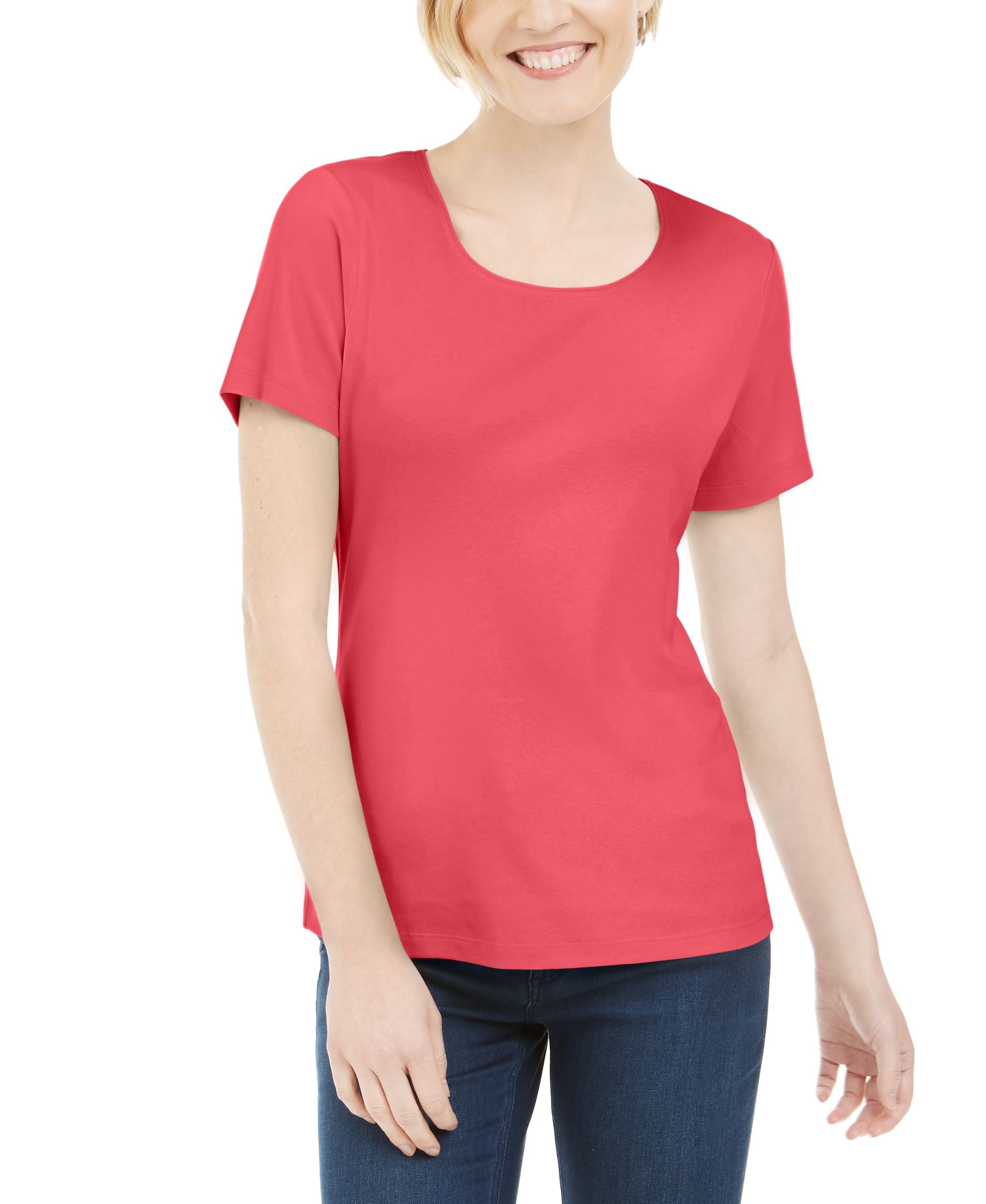 Short Sleeve Scoop Neck Top