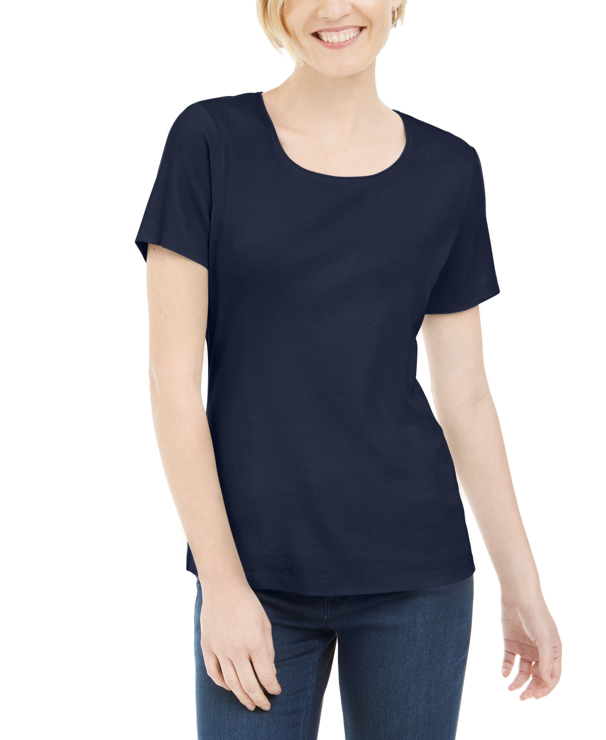 Short Sleeve Scoop Neck Top