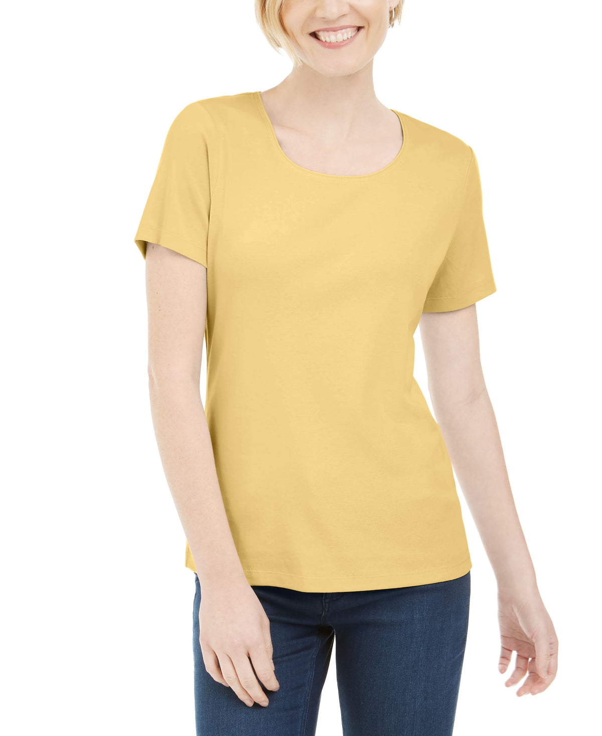 Short Sleeve Scoop Neck Top