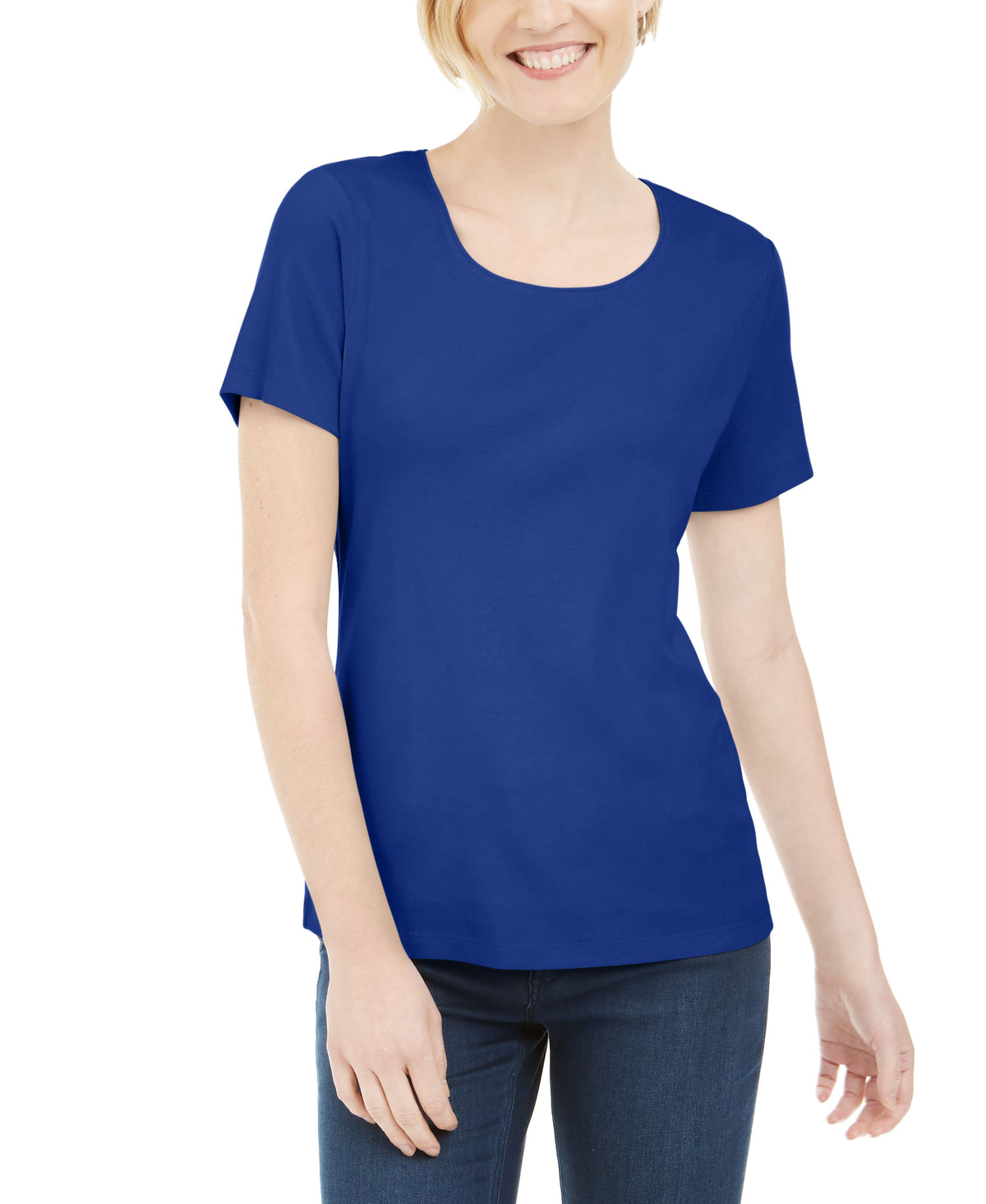 Short Sleeve Scoop Neck Top