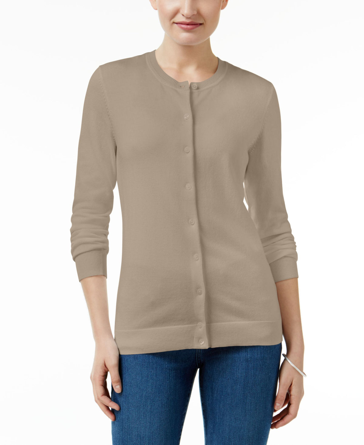 Crew-Neck Cardigan