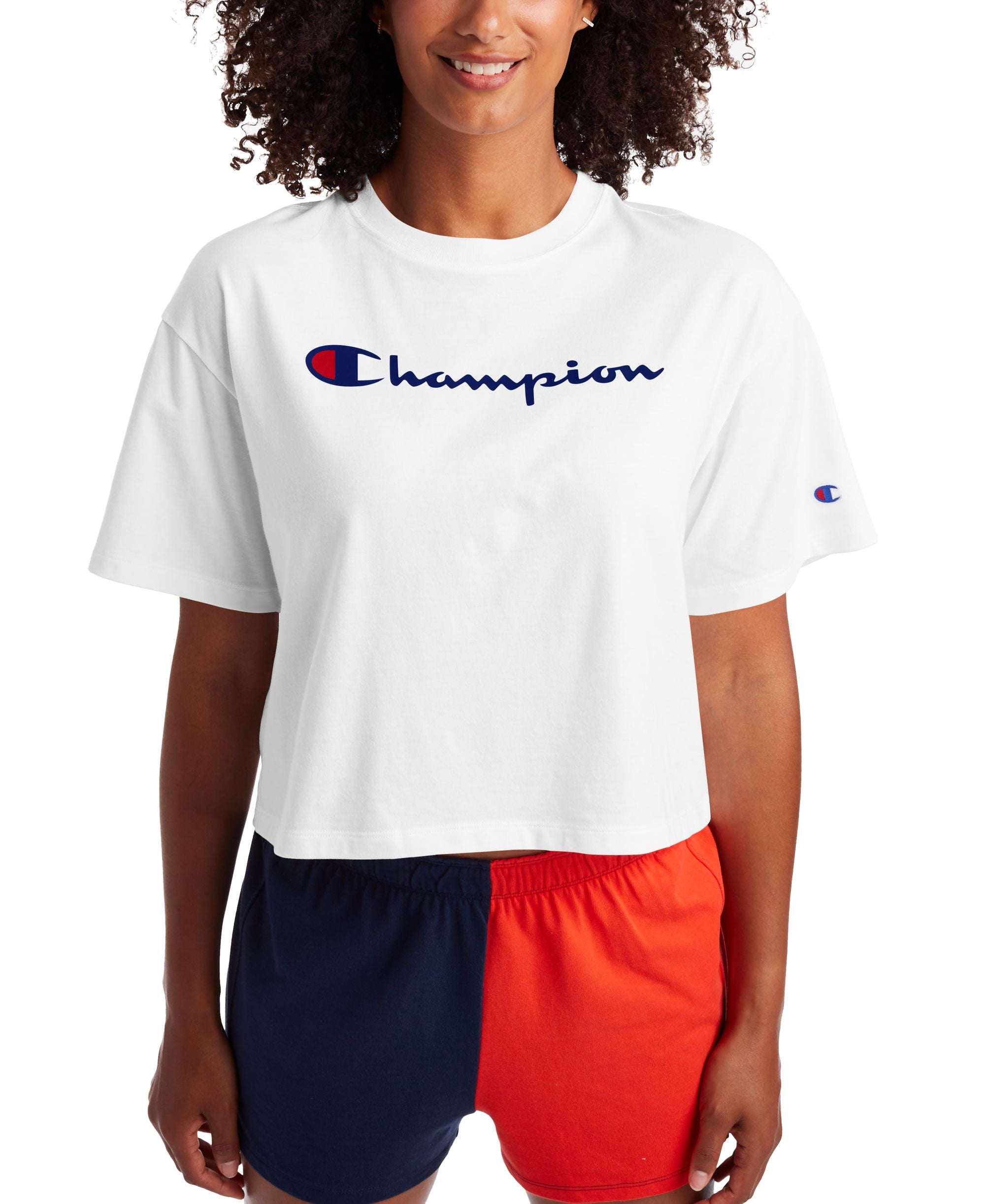 Champion Womens Logo Cropped T-Shirt