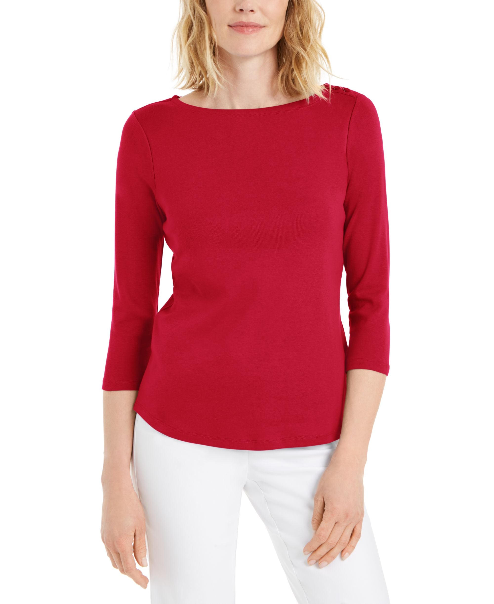Women's Pima Cotton Boat-Neck Top