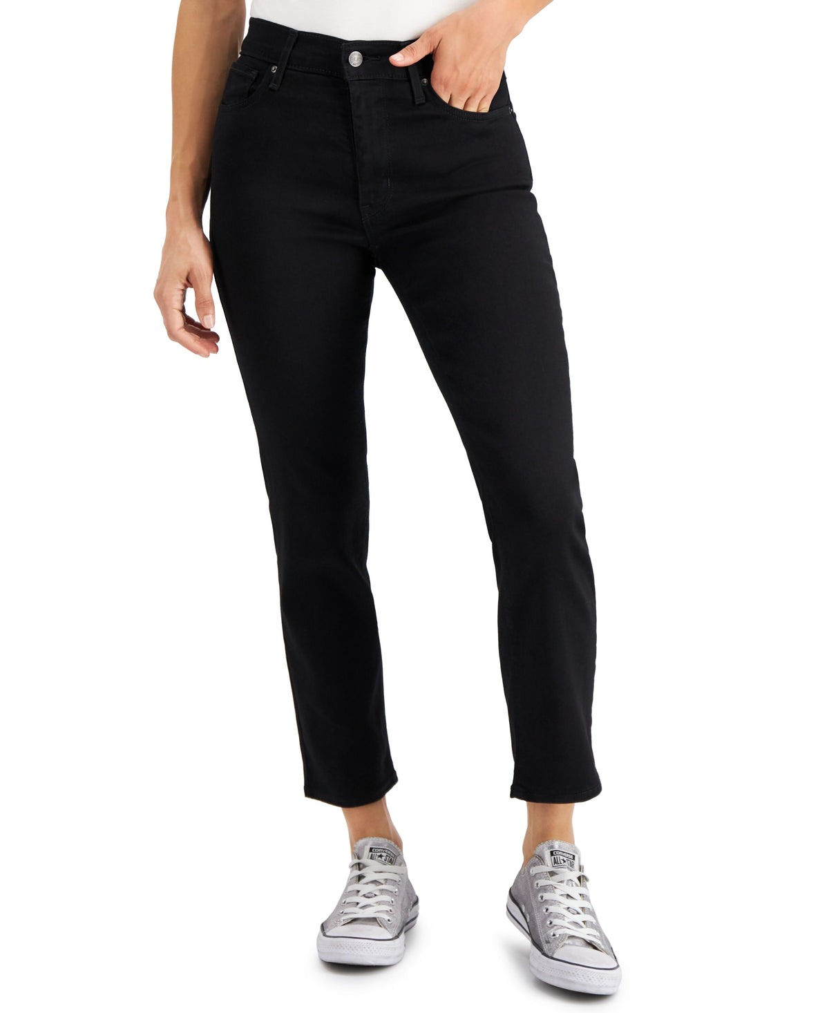 Women's 724 Straight-Leg Distressed Cropped Jeans