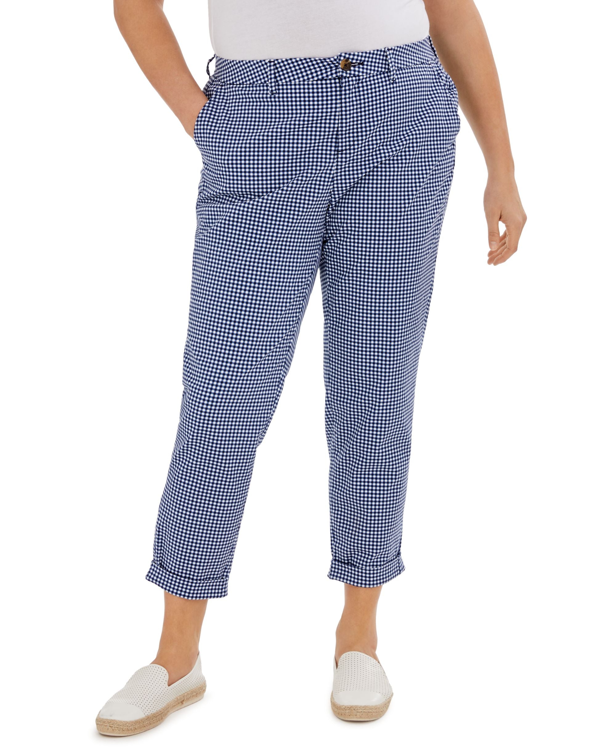 Tommy Hilfiger Plus Size Hampton Gingham Cuffed Pants