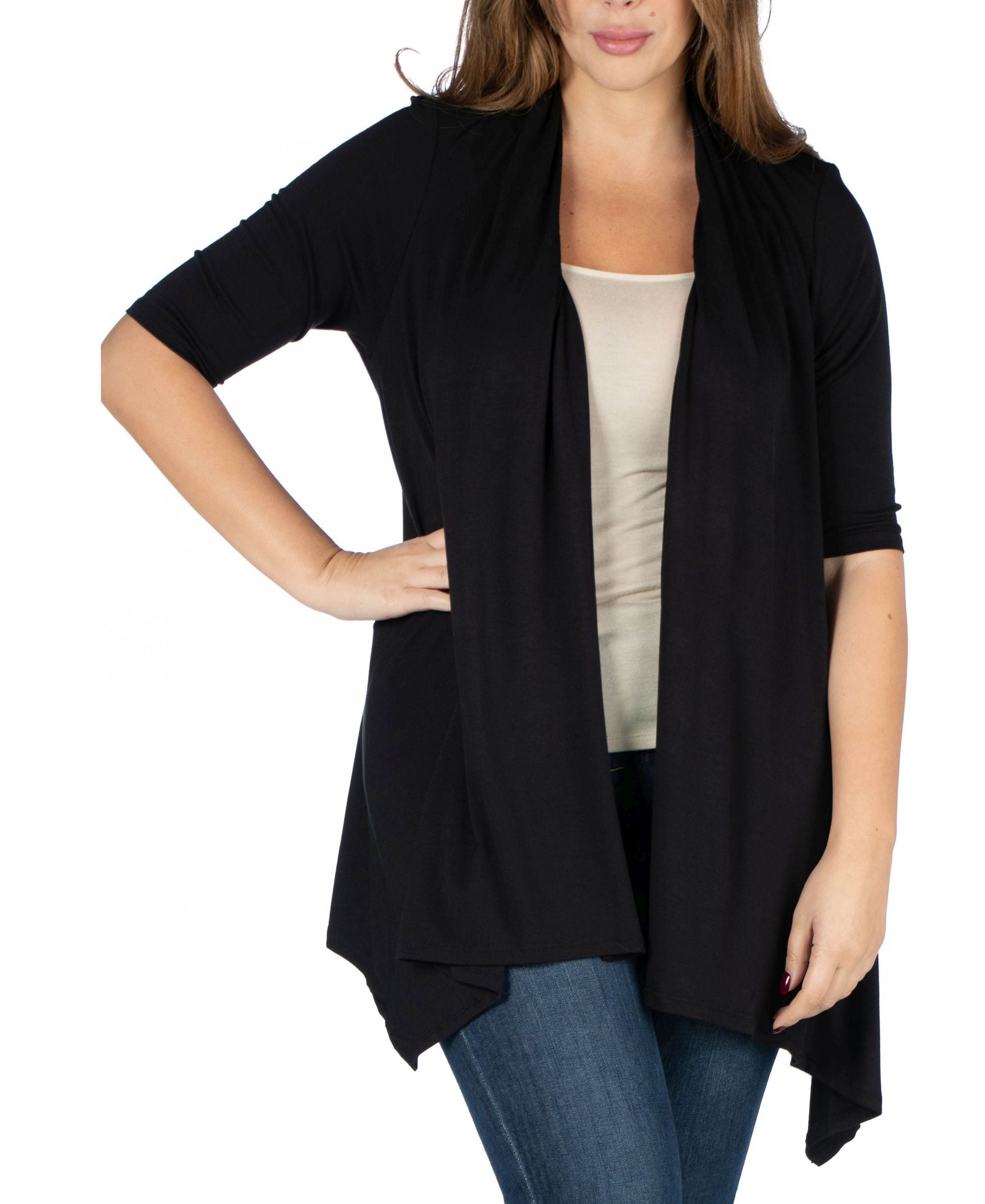 Plus Size Open Front Cardigan