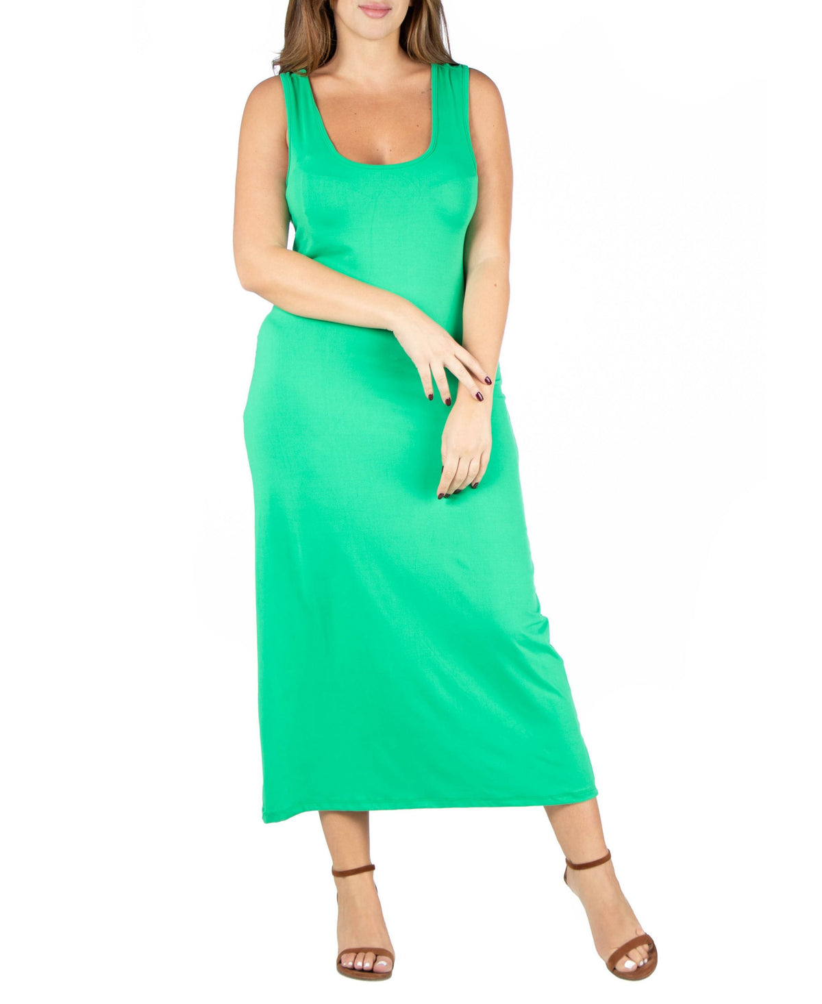 24seven Comfort Apparel Plus Size Racerback Maxi Dress