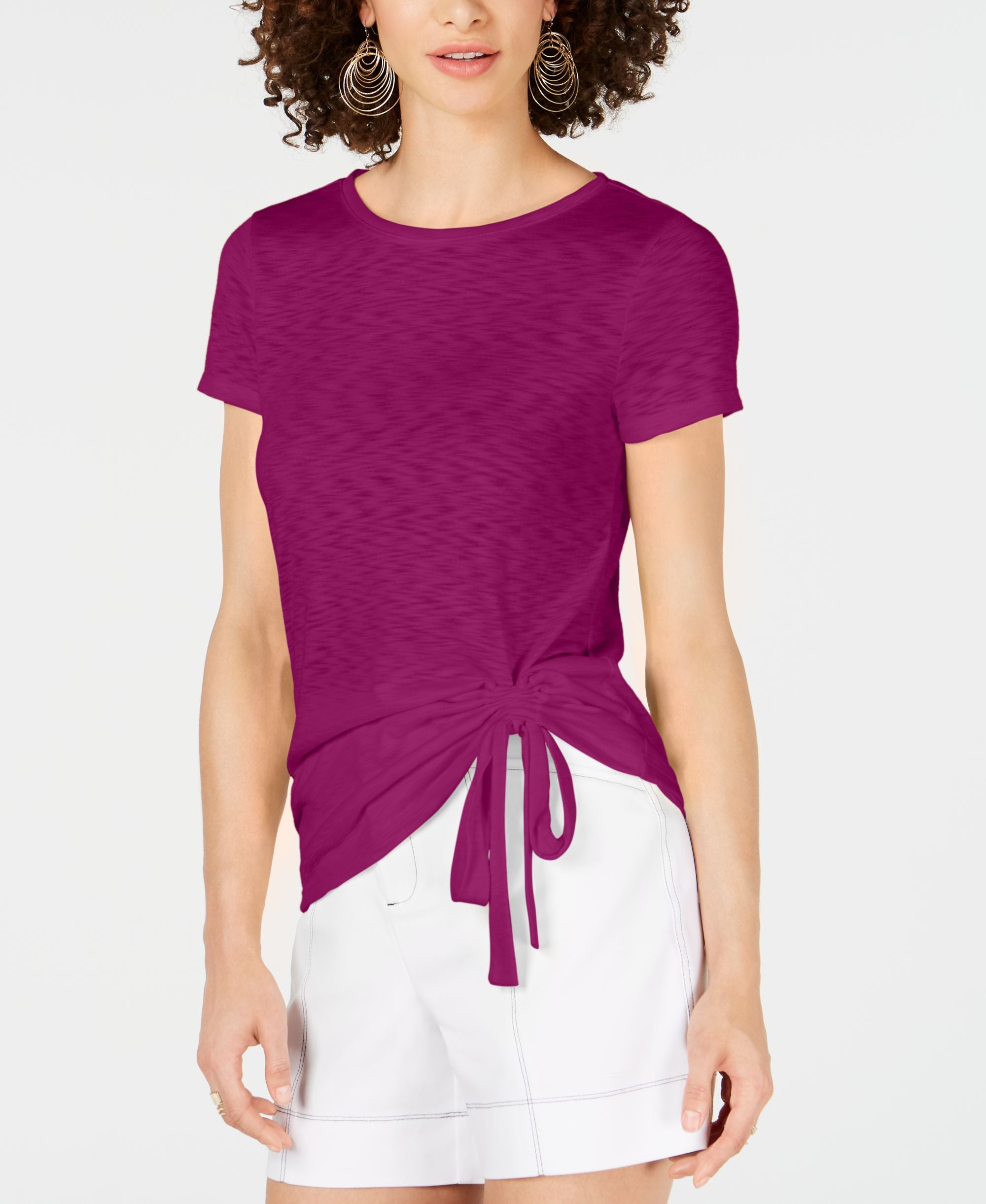 INC International Concepts Petite Side Ruched T-Shirt