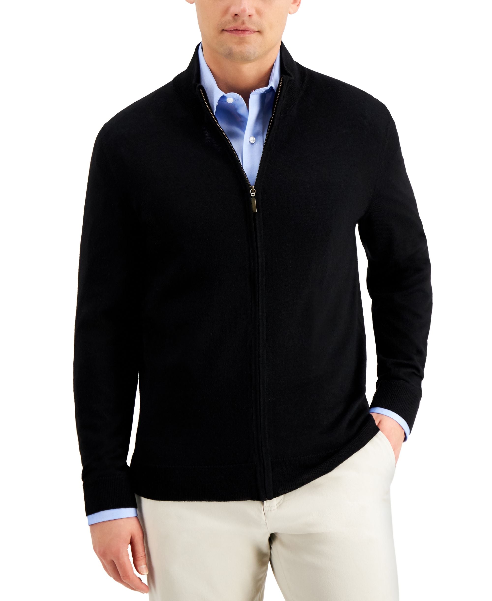 Men's Merino Zip-Front Sweater