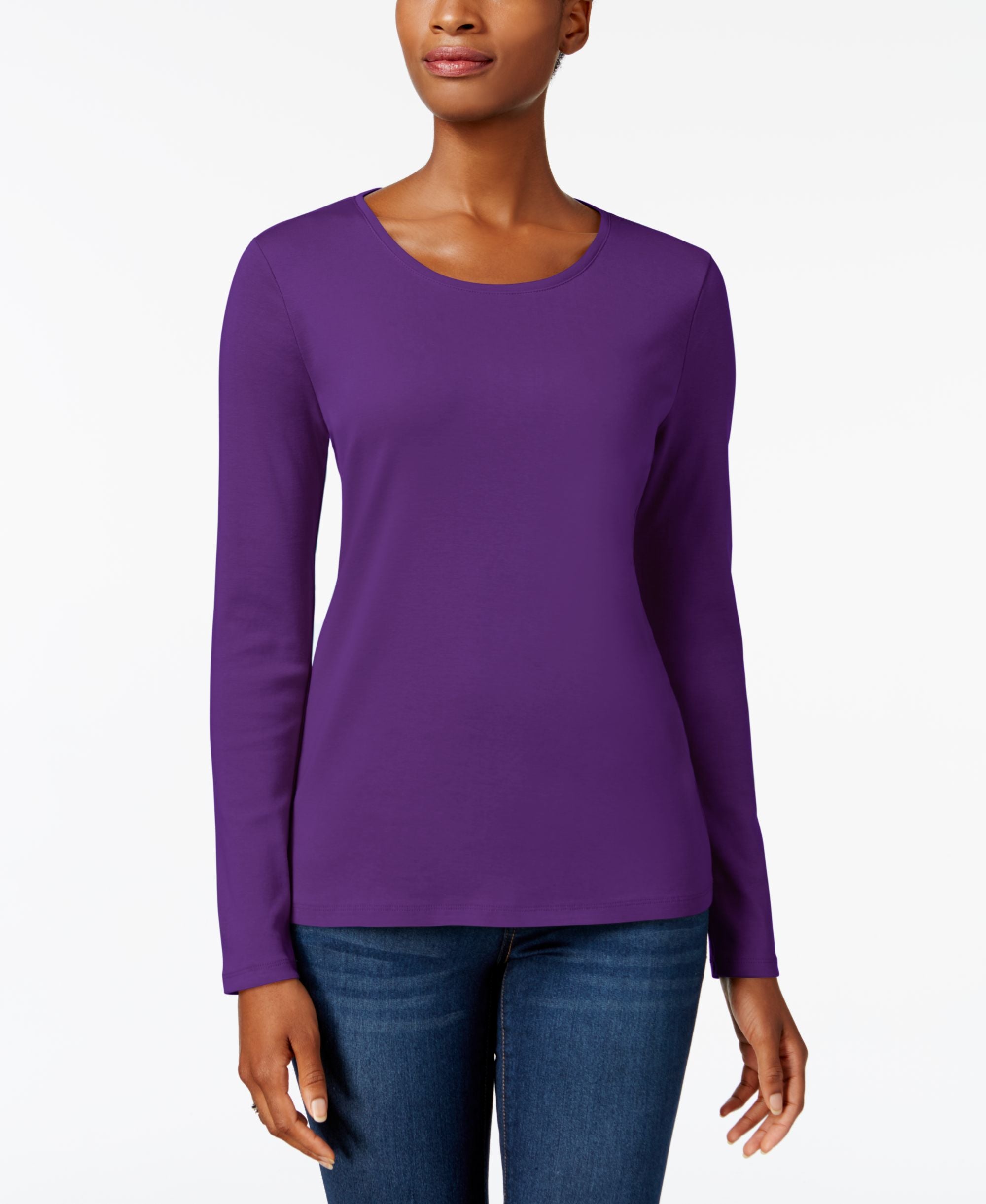 Charter Club Pima Cotton Long Sleeve Top