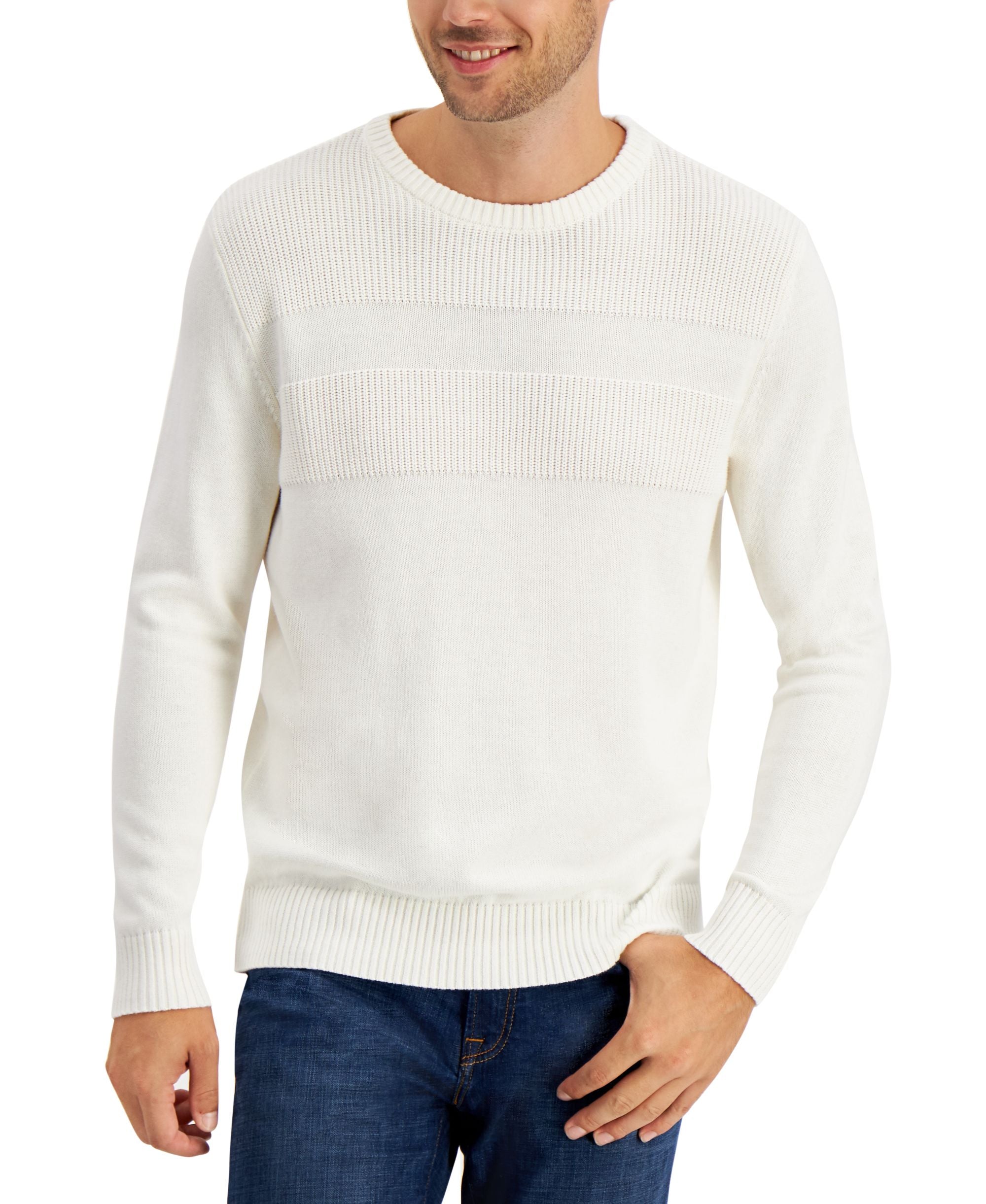Men's Textured Cotton Sweater