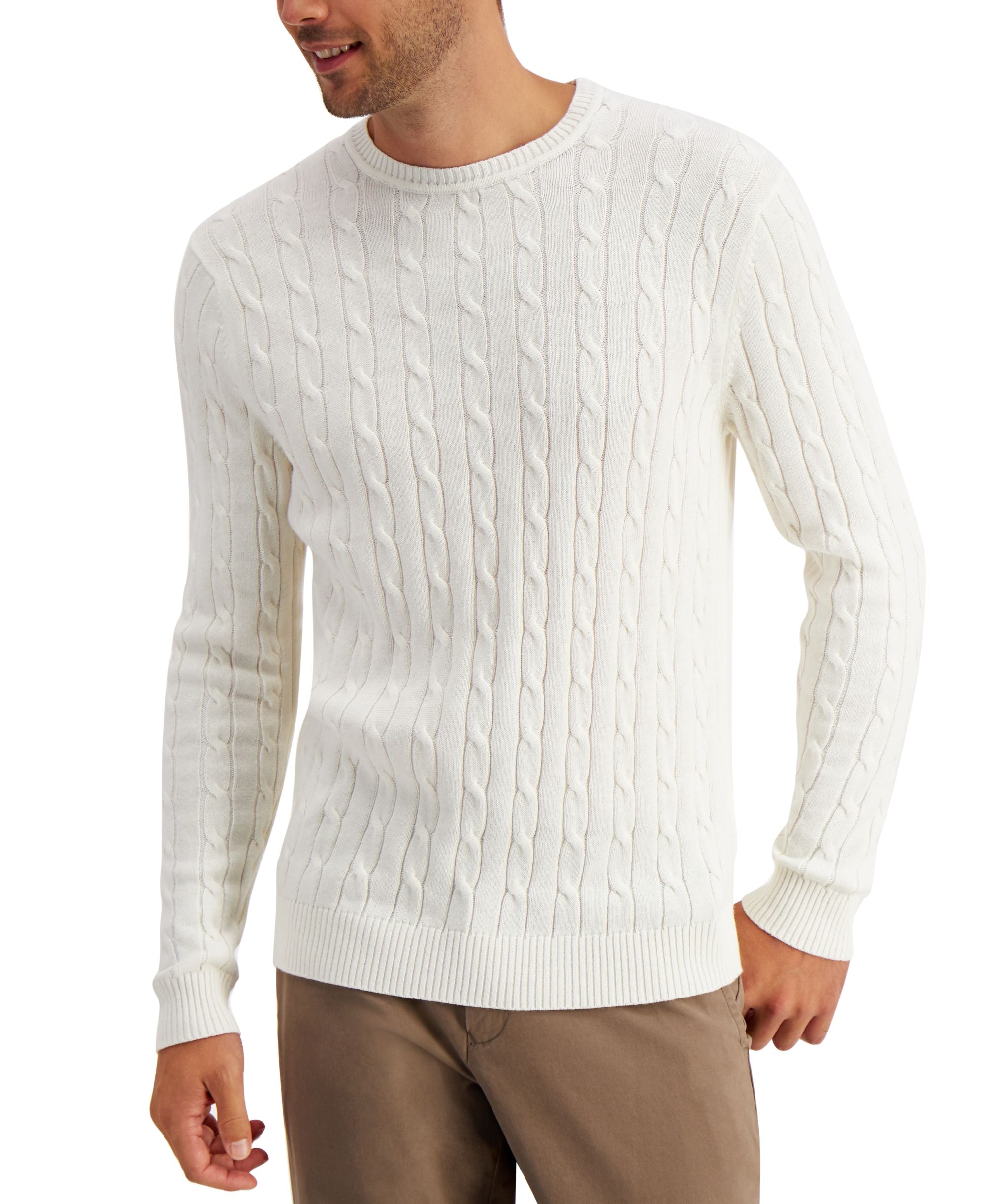 Men's Cable-Knit Cotton Sweater