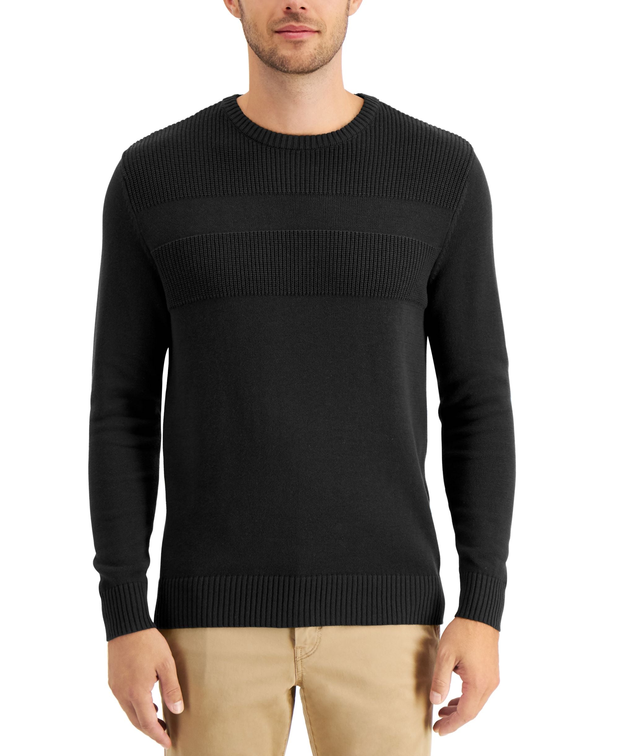 Men's Textured Cotton Sweater