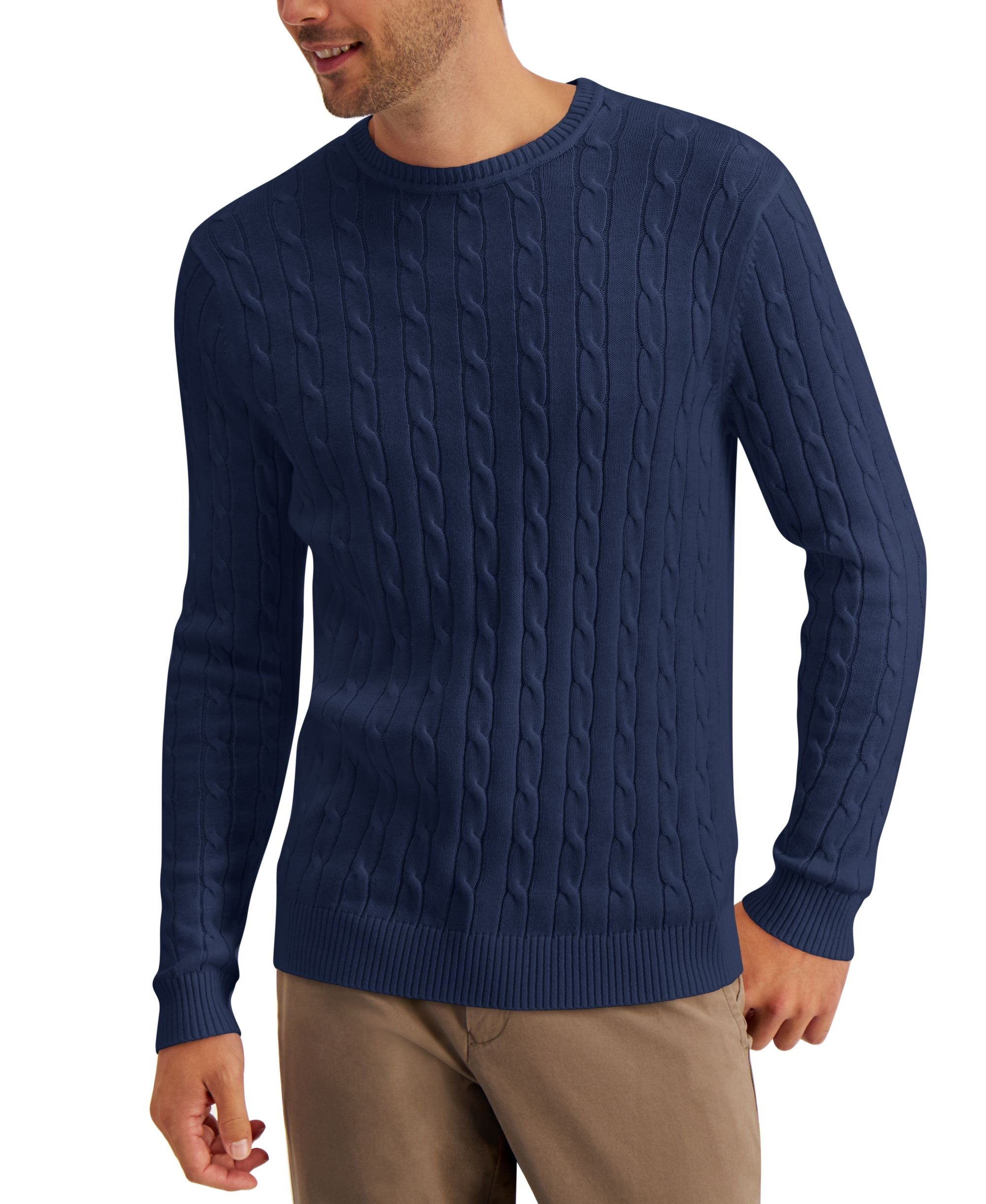 Men's Cable-Knit Cotton Sweater