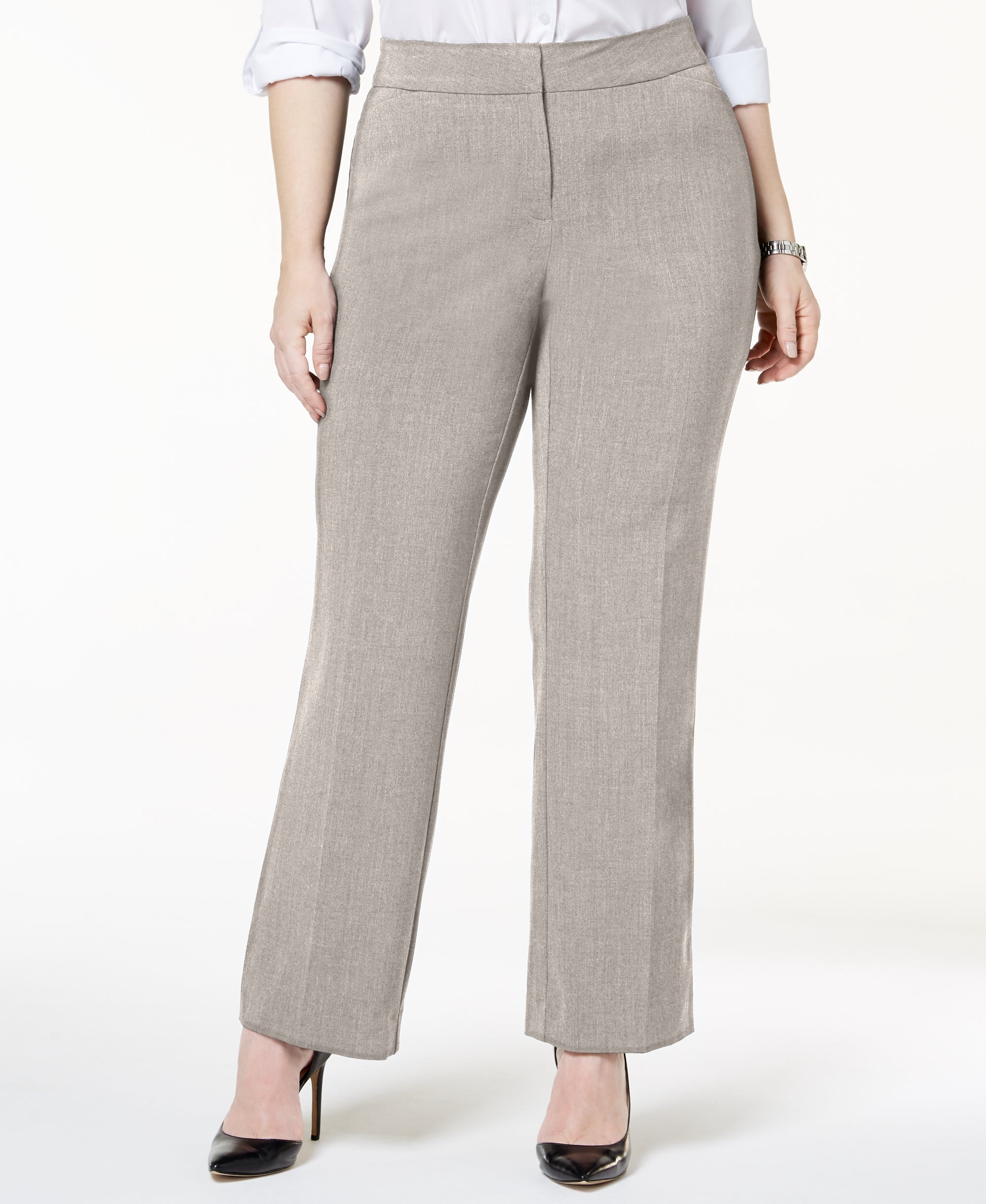 JM Collection Plus Size Curvy-Fit Straight-Leg Pants