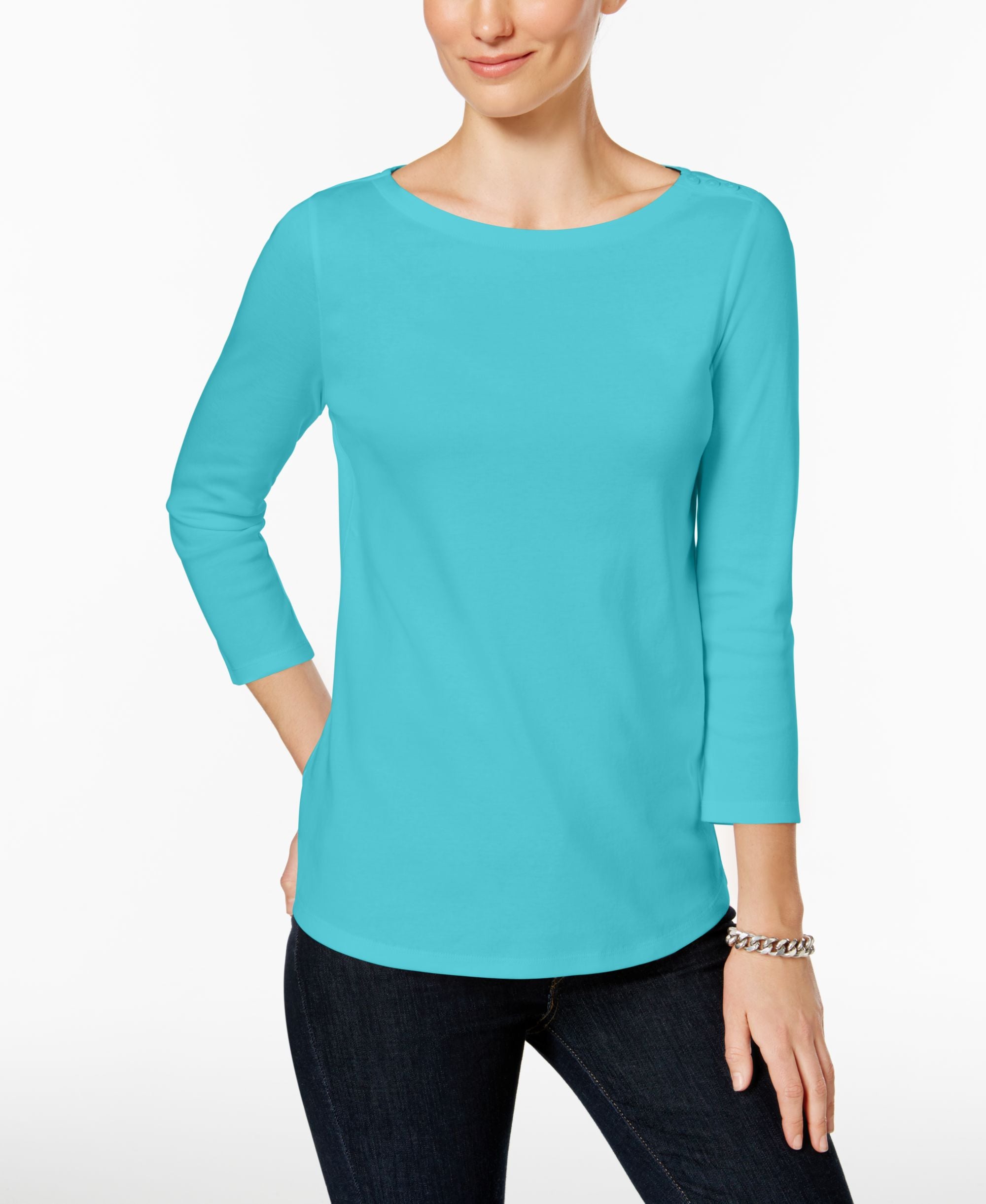 Women's Pima Cotton Boat-Neck Top