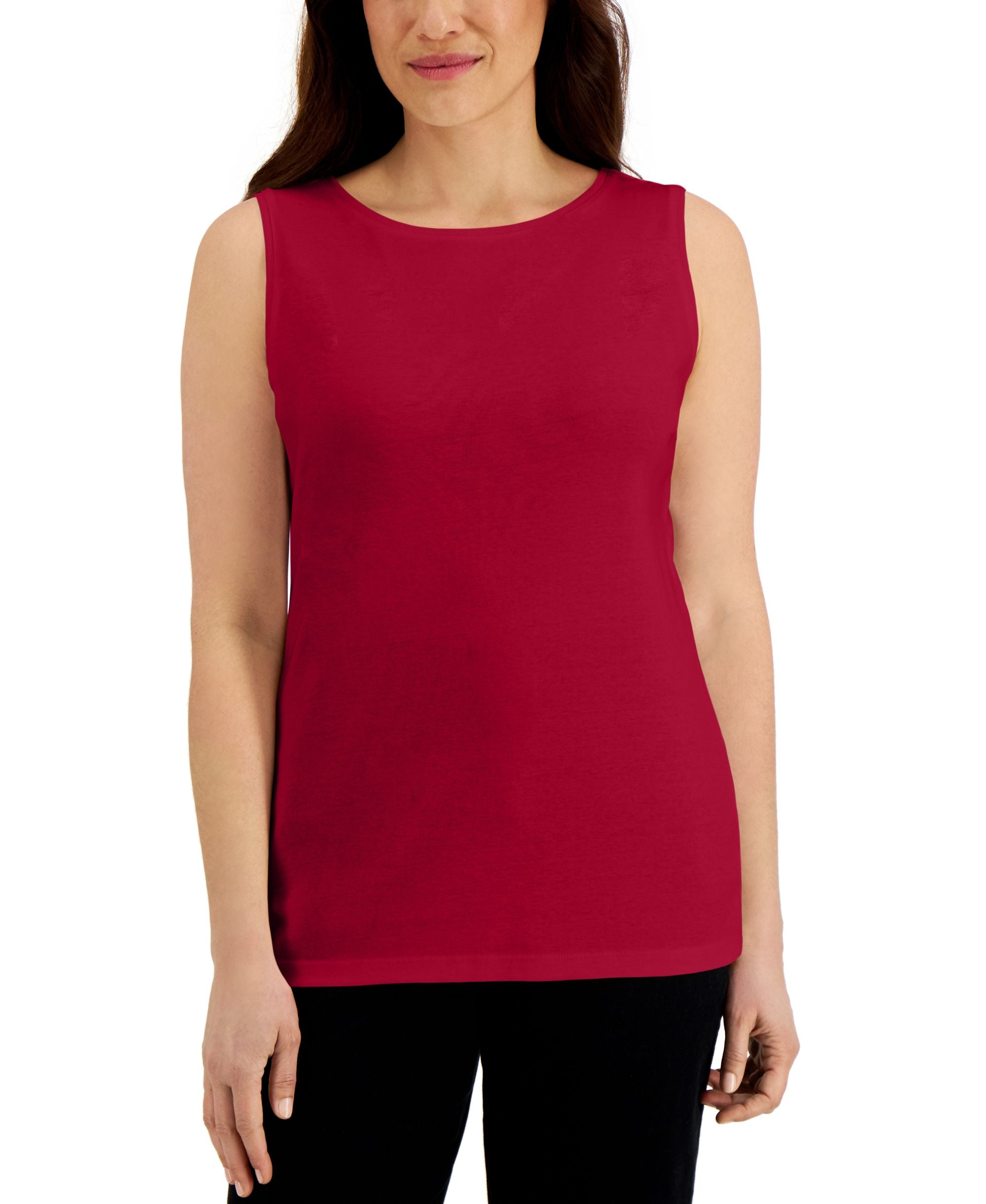 Cotton Scoop-Neck Top