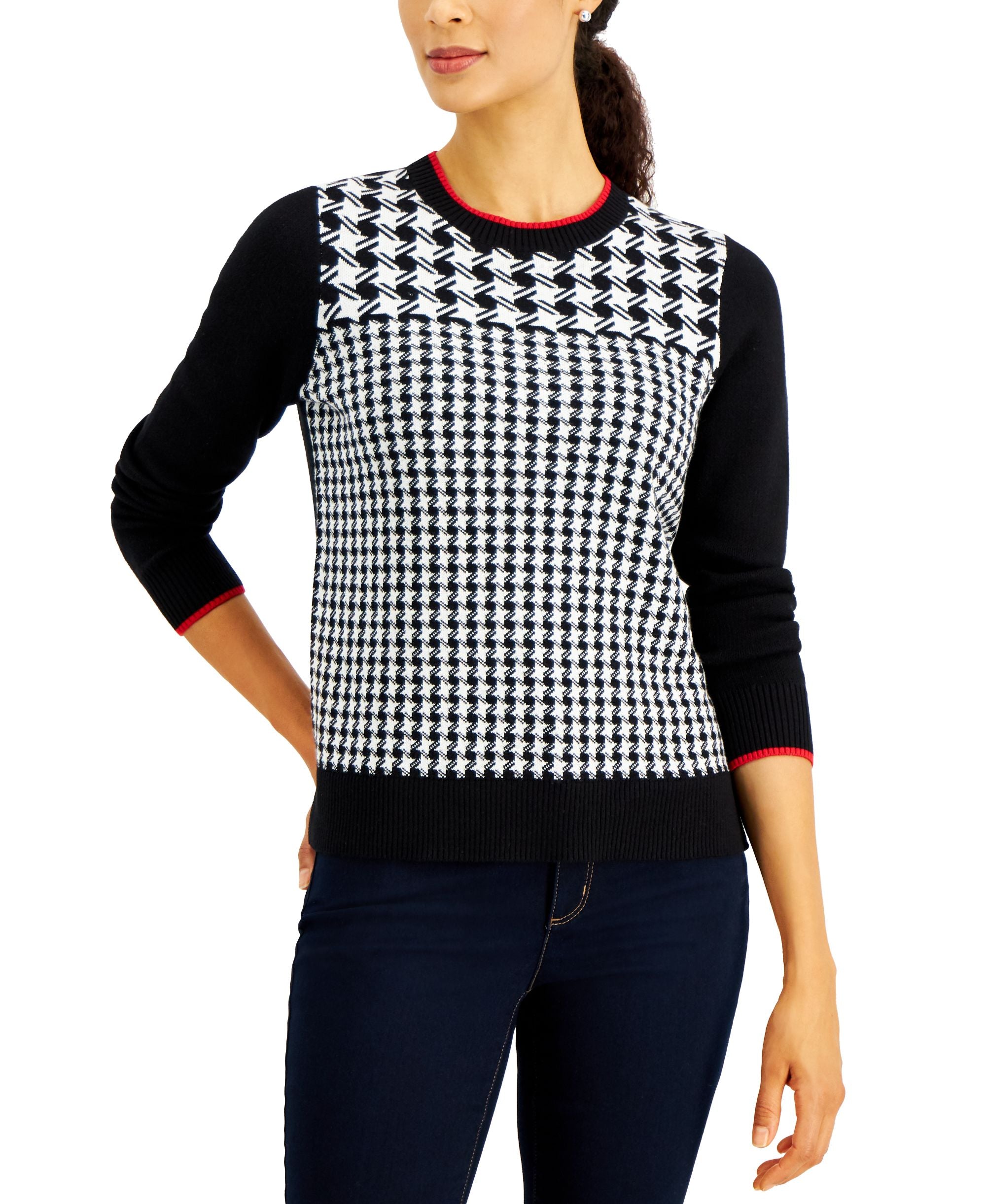 Charter Club Petite Houndstooth Sweater