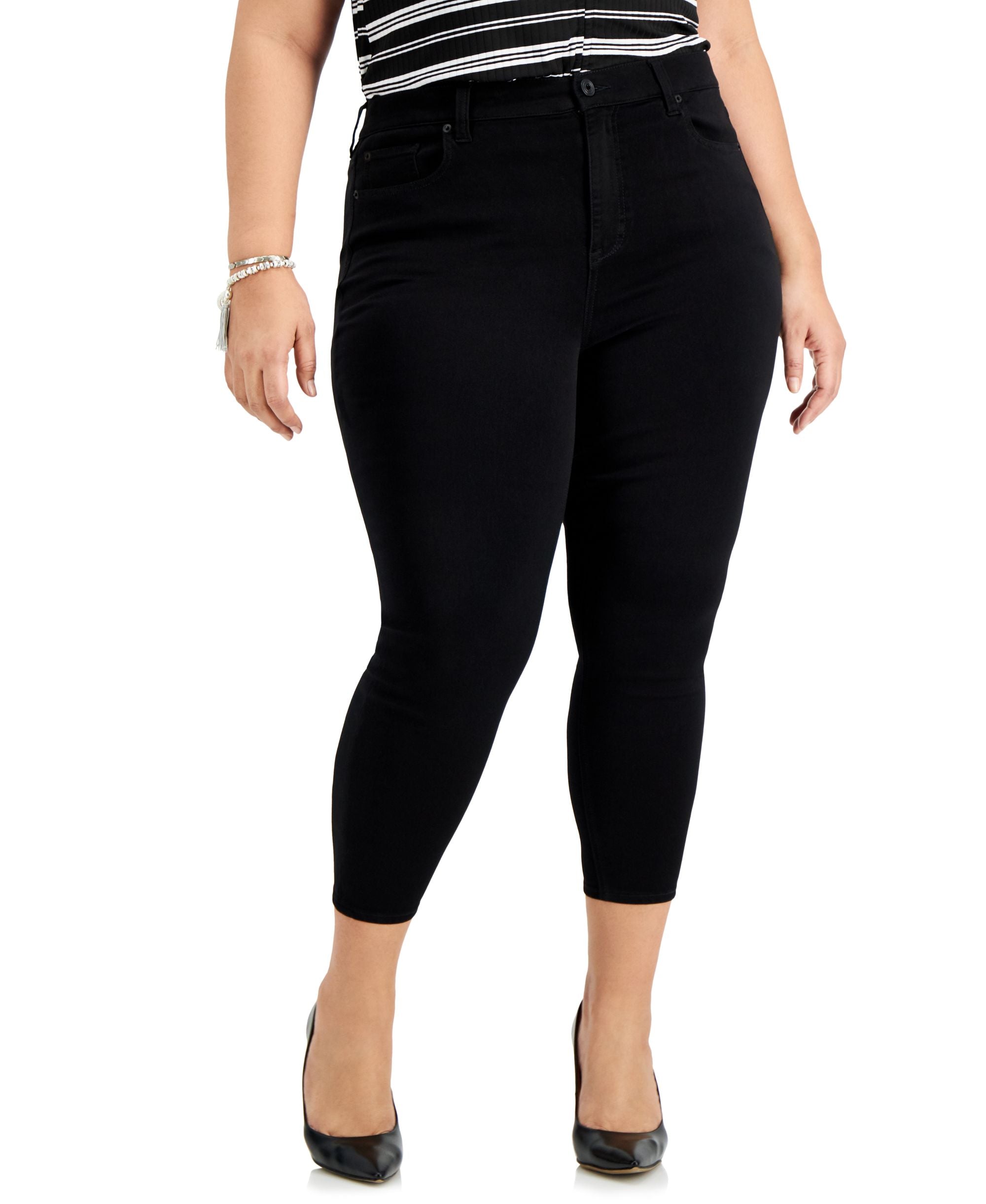 Celebrity Pink Trendy Plus Size Black Skinny Ankle Jeans