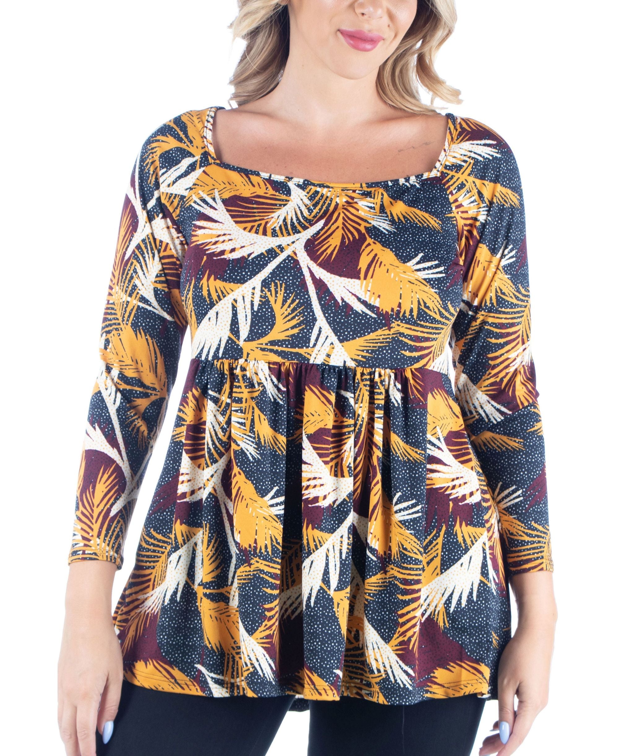 Womens Plus Size Babydoll Tunic Top