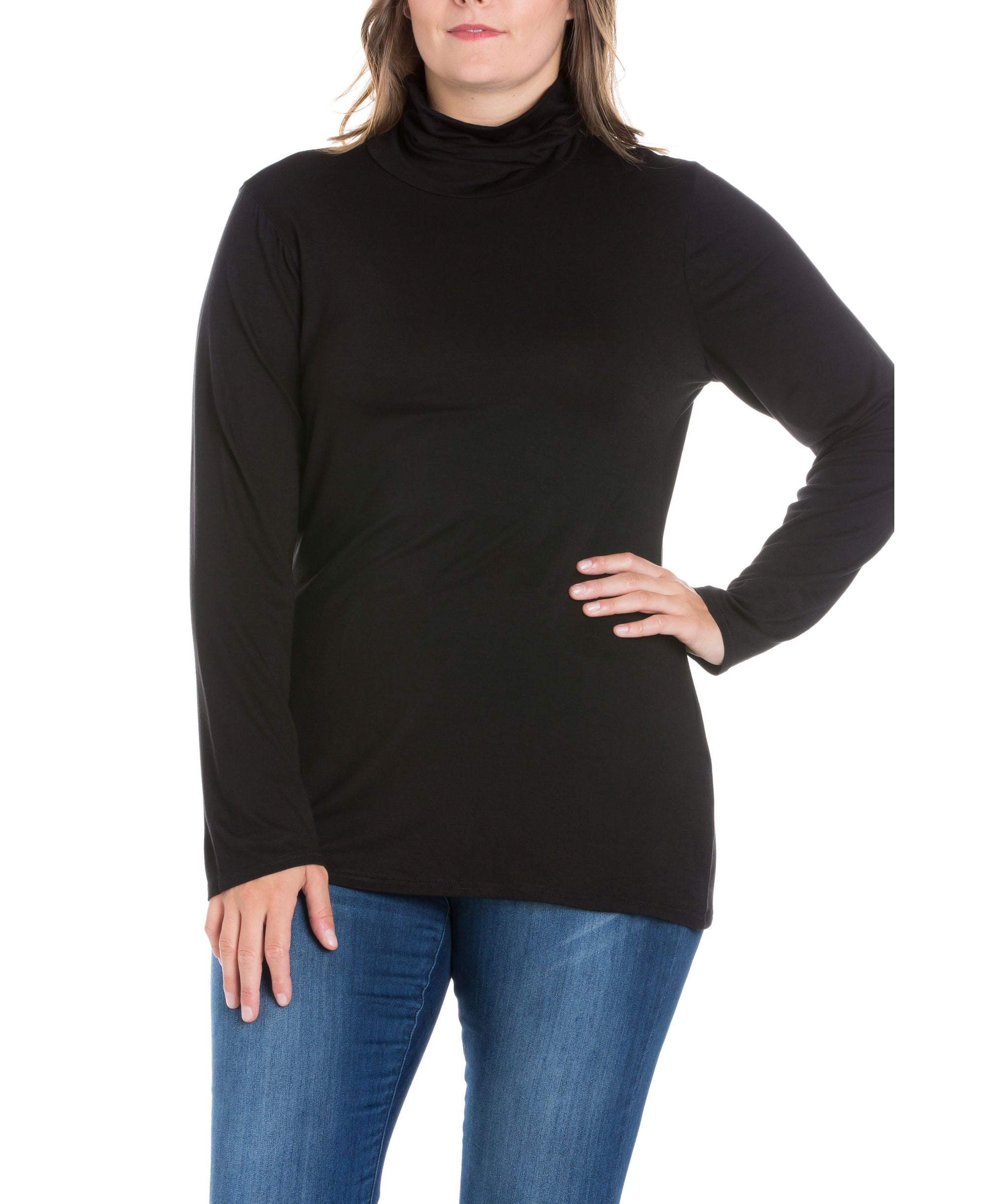 Women's Plus Size Classic Turtleneck Top