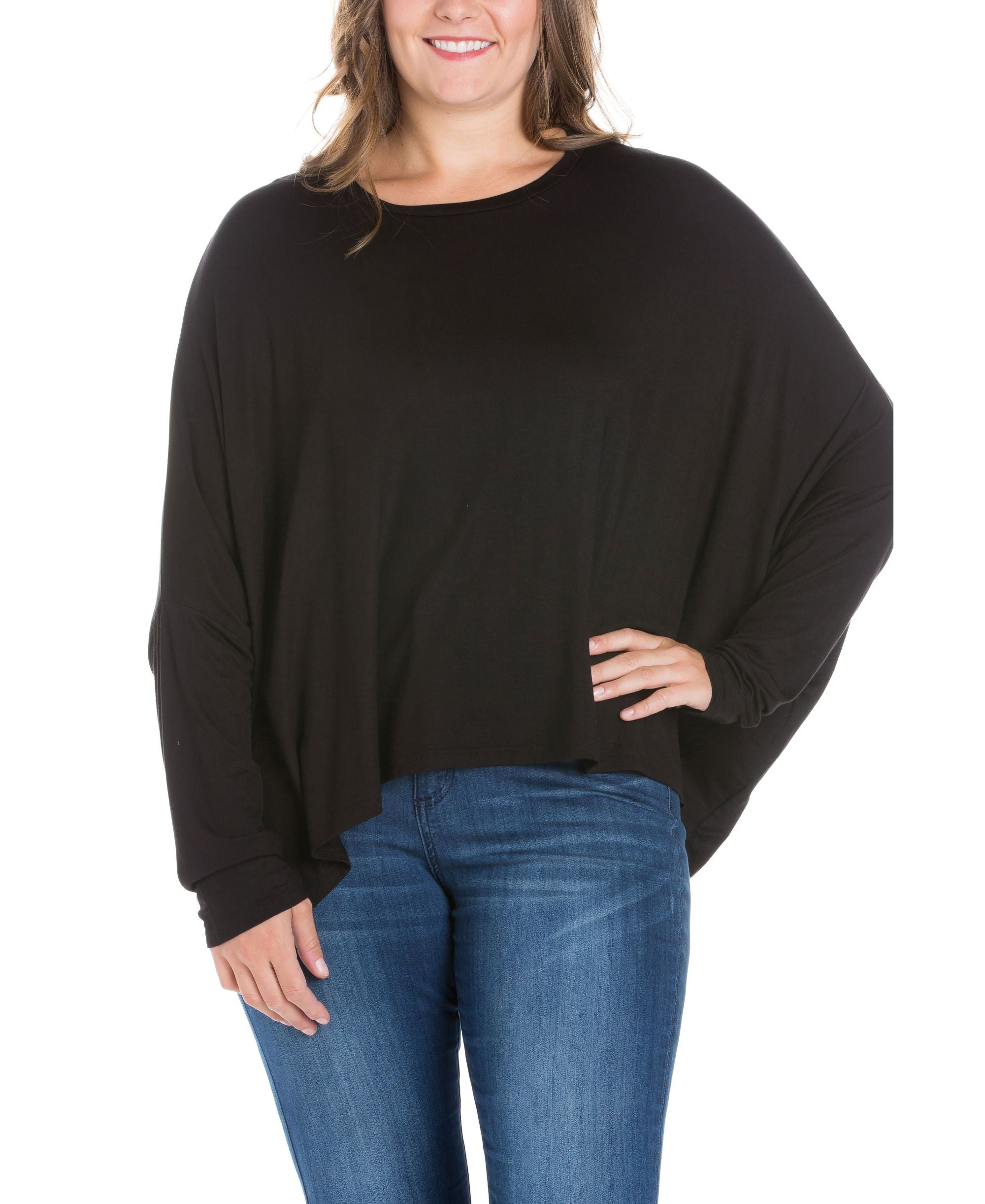 Women's Plus Size Oversized Long Sleeves Dolman Top