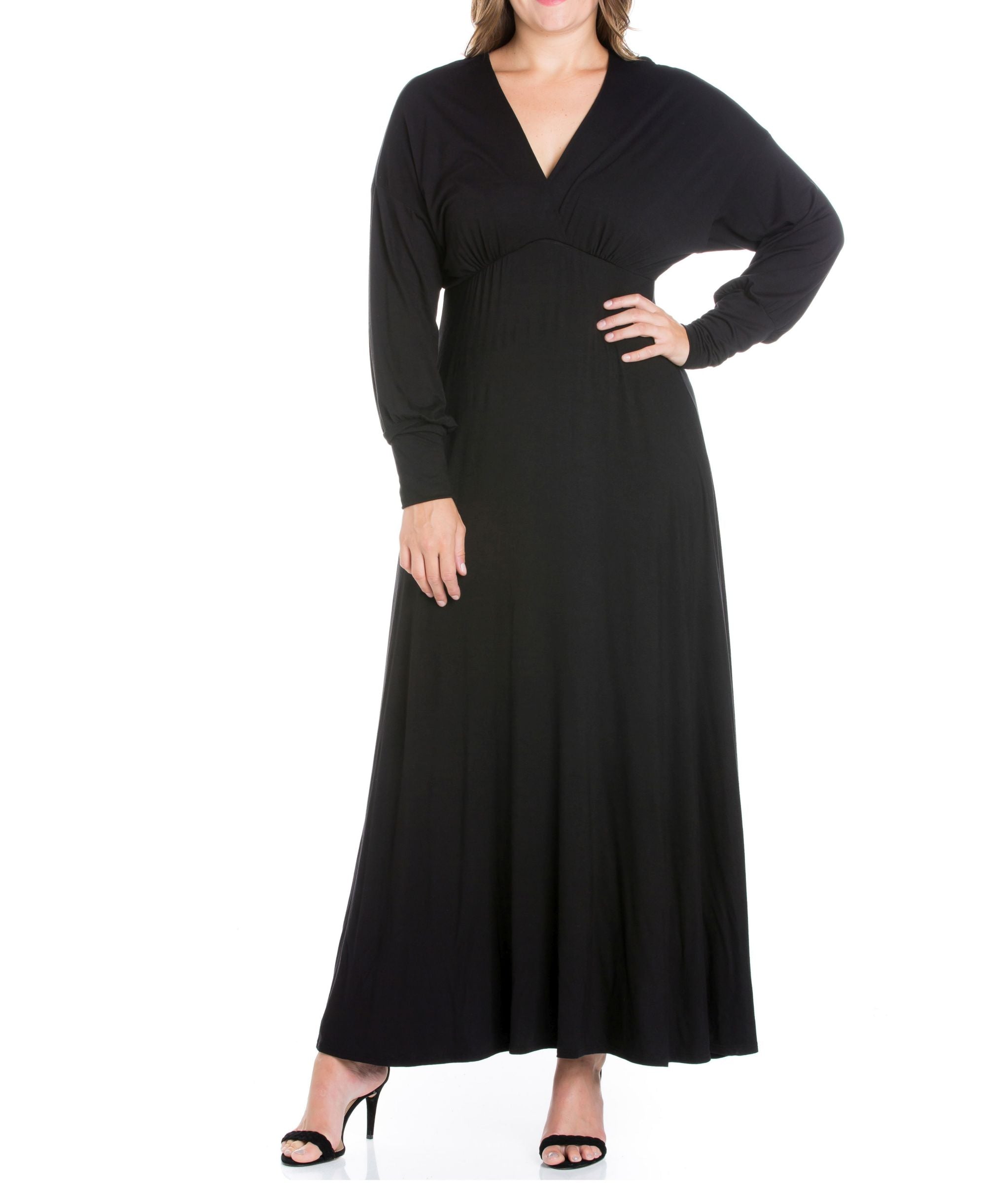 Women's Plus Size Bishop Sleeves Maxi Dress