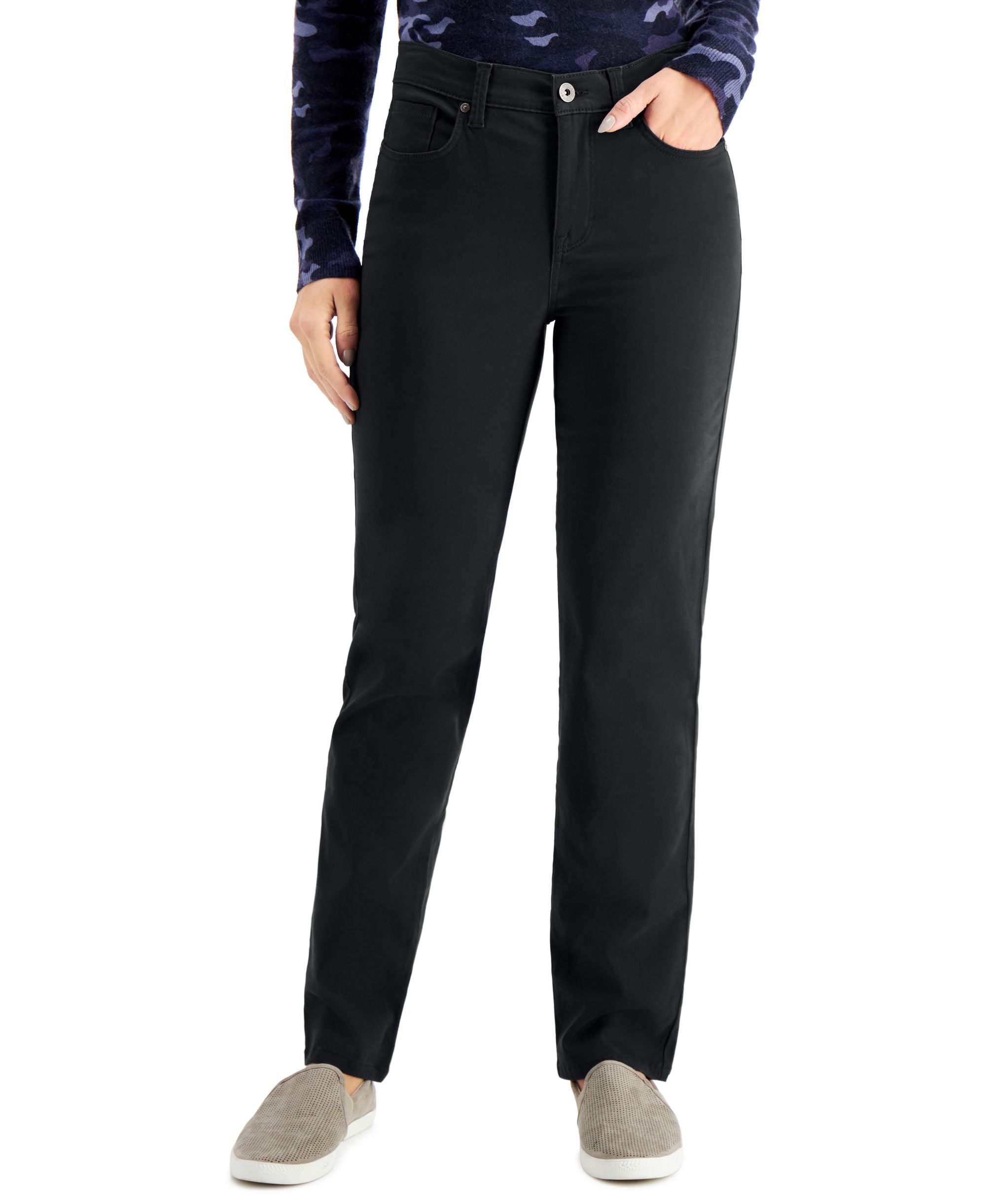 Petite Straight Leg High Rise Jeans