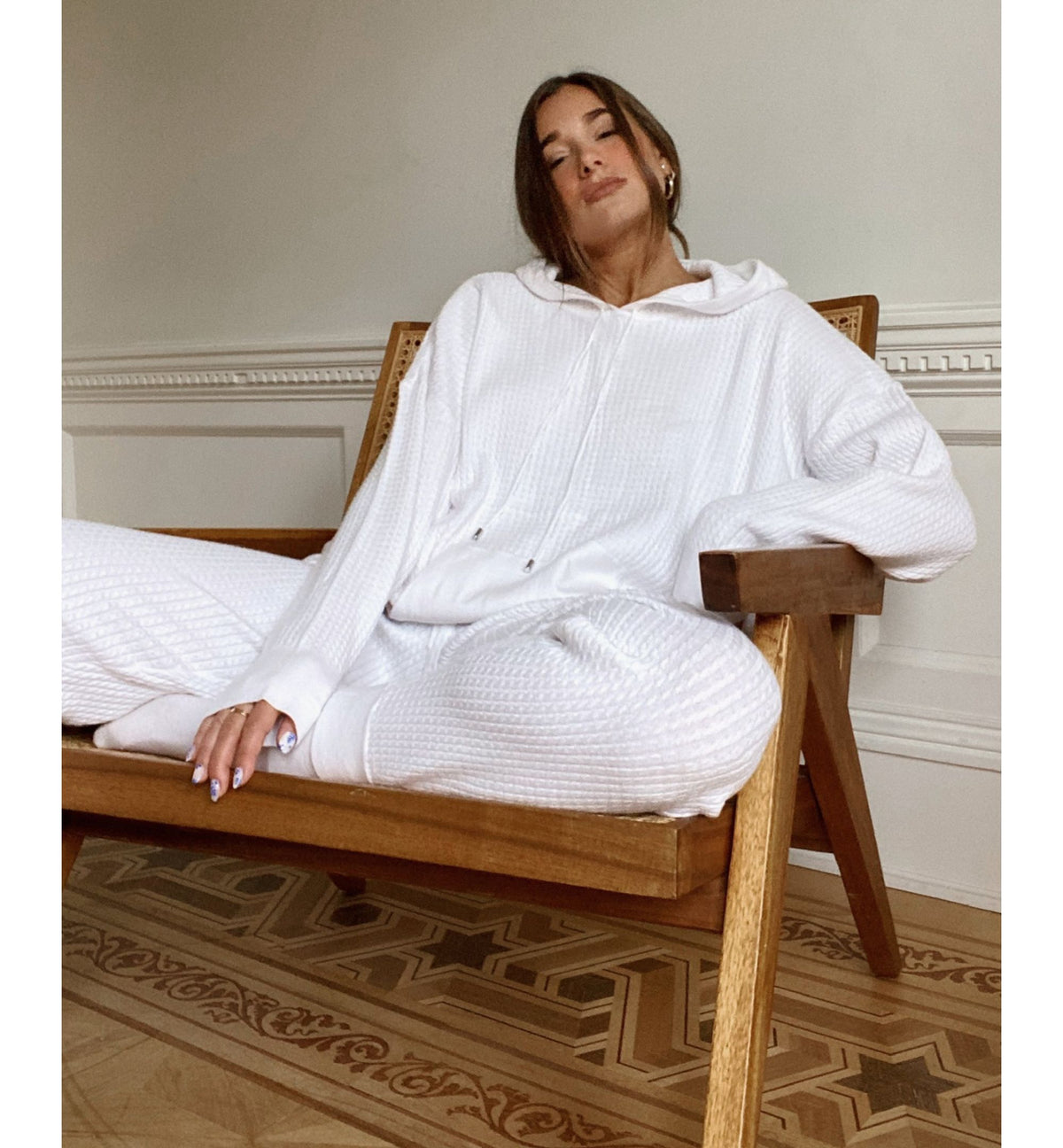 Danielle Bernstein Cable Knit Hoodie Sweater