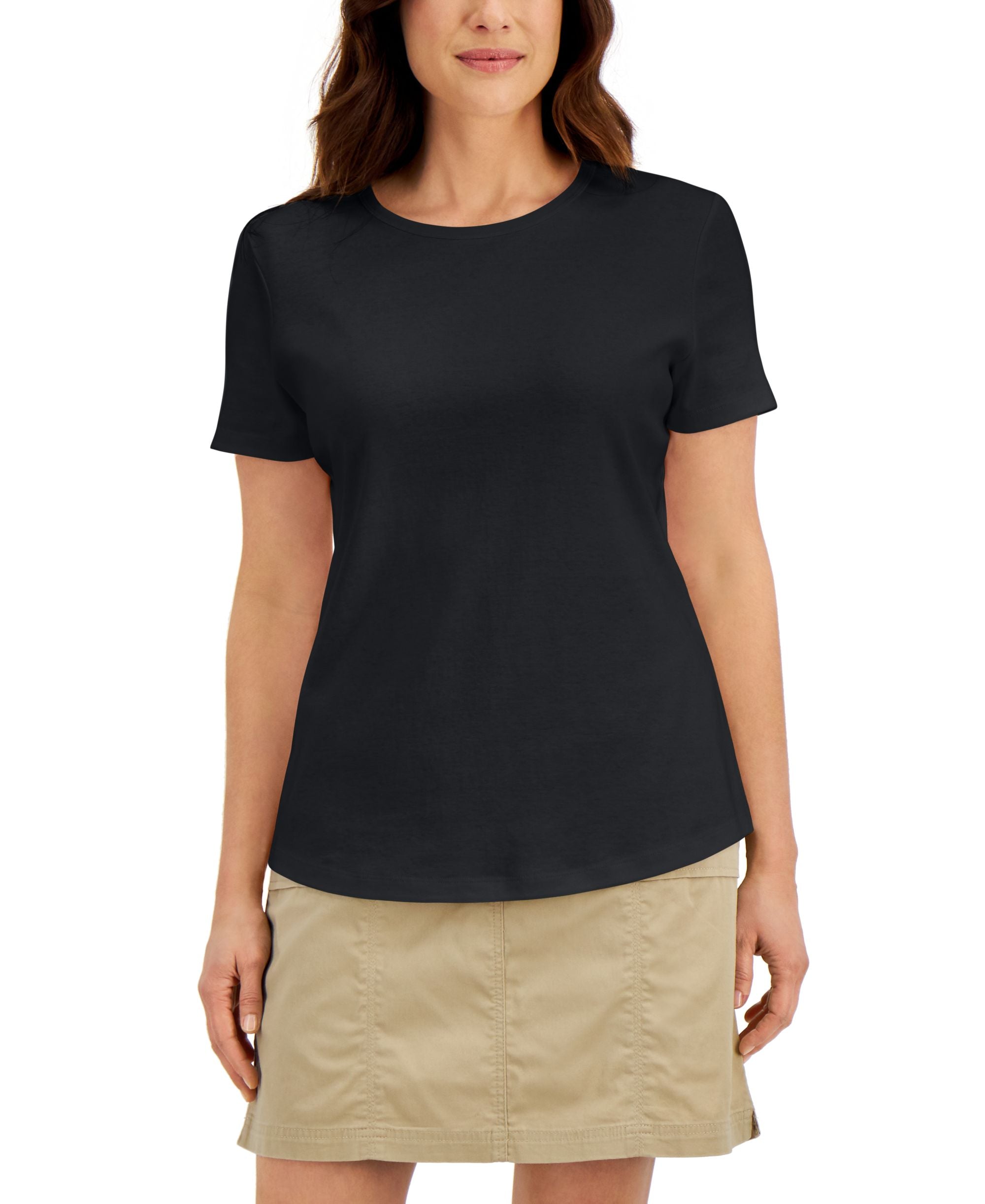 Karen Scott Petite Solid Crewneck Top