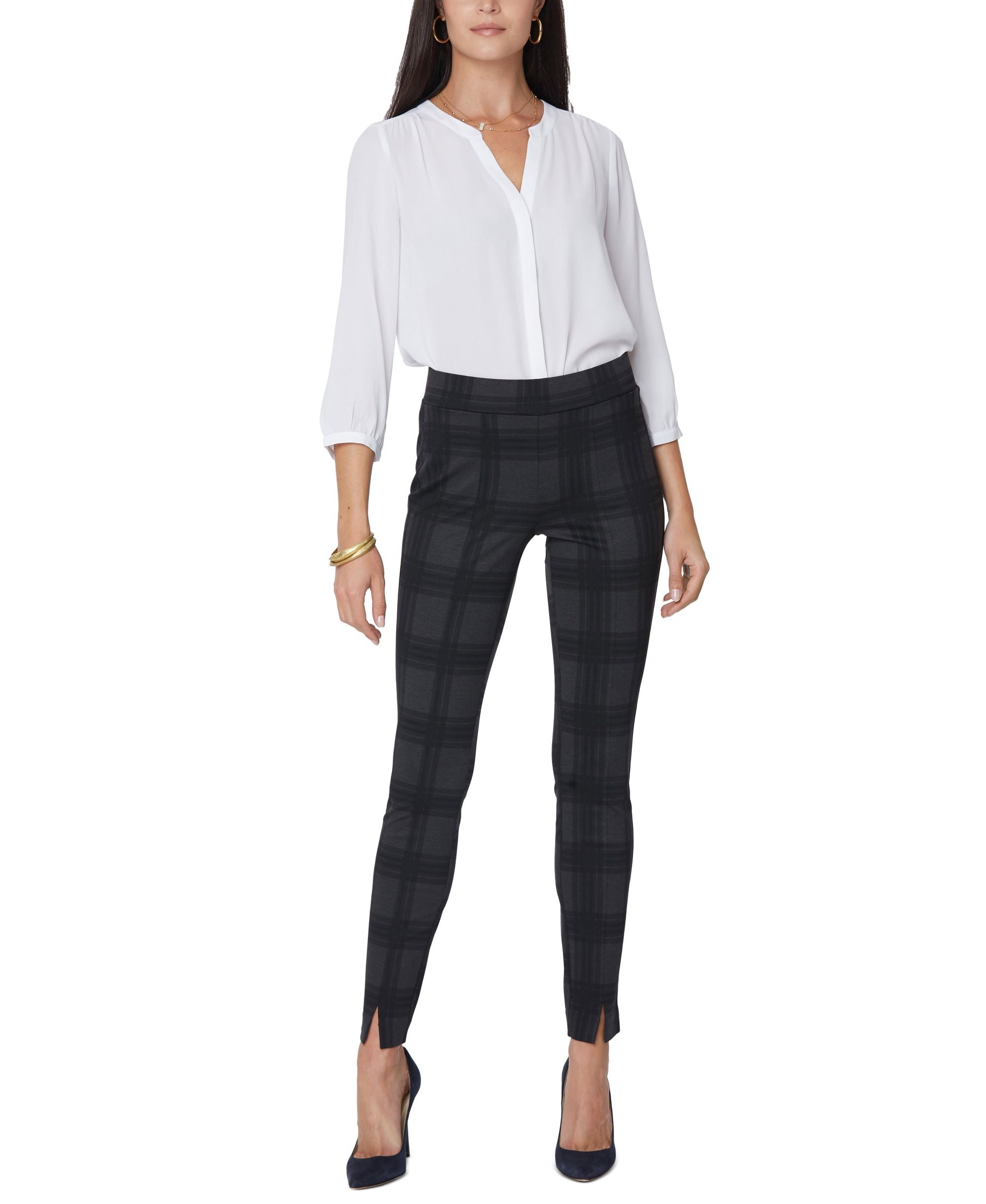 Nydj Petite Plaid Tummy Control Leggings